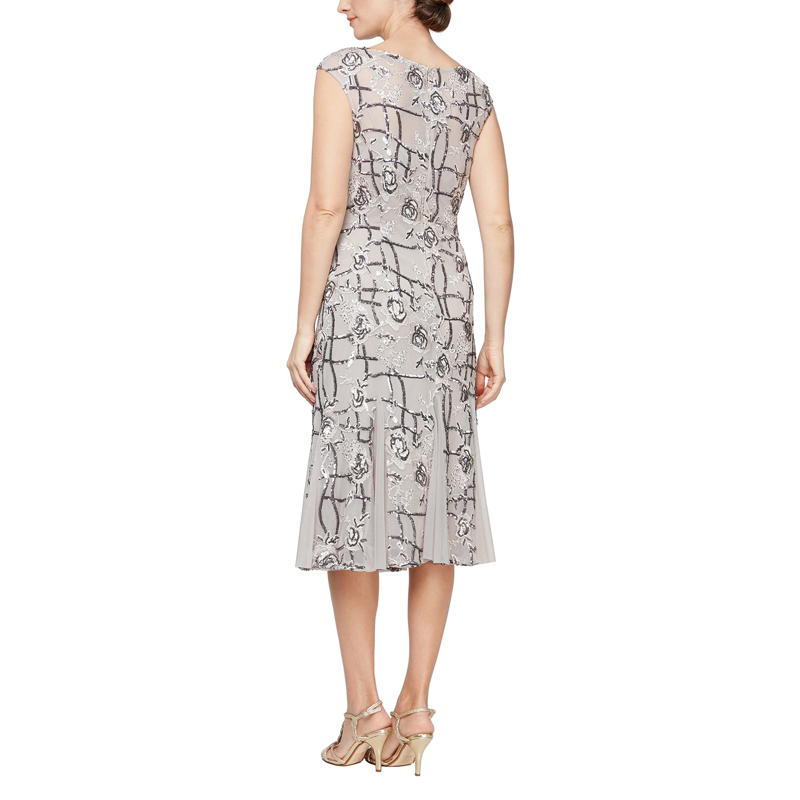 Alex Evenings Women's Short Embroidered Cocktail Dresses for Party, Wedding & Special Occasions | Elegant Formal Evening Gowns