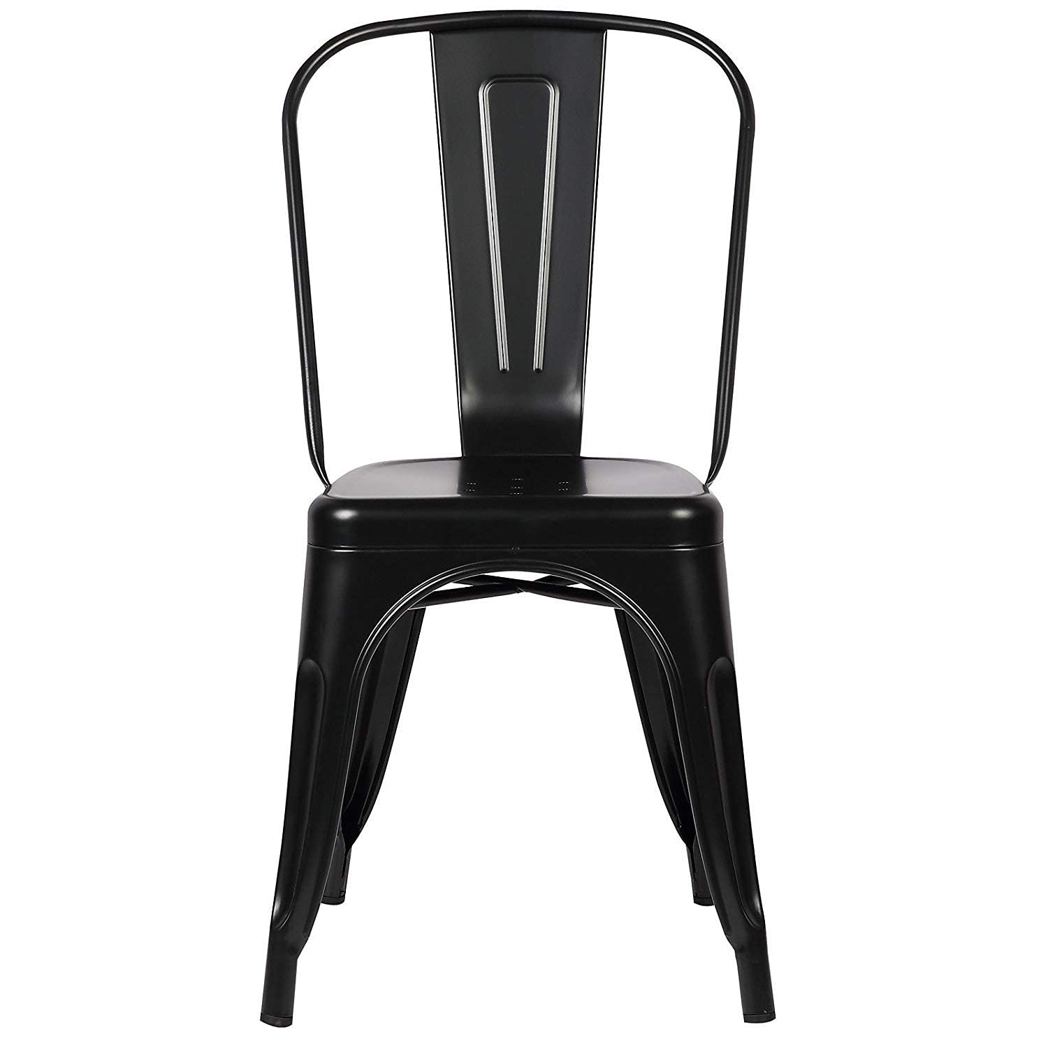 **BubbleDragon Set of 4 Metal Dining Chairs - Indoor & Outdoor Use, Heavy-Duty Patio Chairs for Kitchen, Restaurant, Garden, or Backyard (Black) - Perfect for BBQs, Parties, and Outdoor Gatherings**