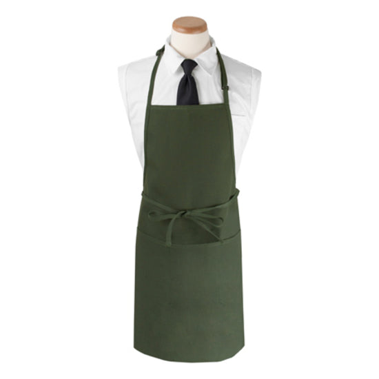 Premium 4-Pocket Extra Long Bib Apron for Chefs & BBQ - Durable Hunter Green Kitchen Apron - Ideal for Cooking, Grilling & Professional Use