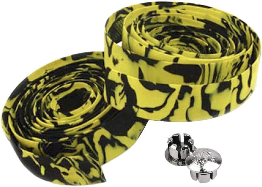 Premium Bike Handlebar Tape - 2pcs Non-Slip MTB/Road Bike Grip Wrap with Bar Plugs - Durable & Comfortable Cycling Accessories (White) - Perfect for Commuting, Racing & Long-Distance Riding