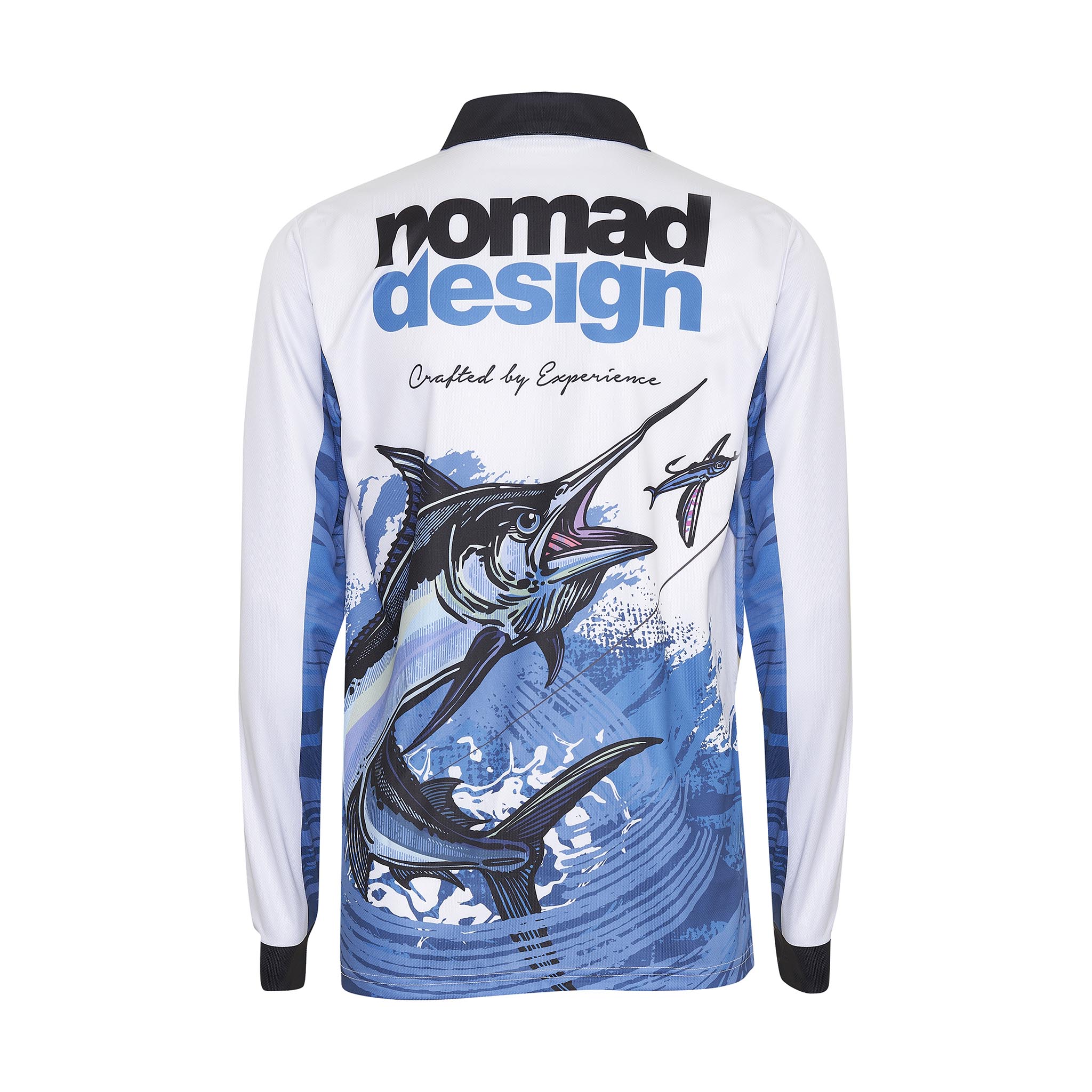 Premium Tech Fishing Shirt with Collar - Mighty Marlin | Quick-Dry UV Protection Shirt for Men | Ideal for Saltwater Fishing, Boating & Outdoor Adventures