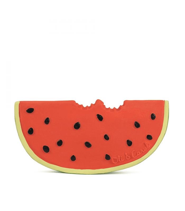 Oli&Carol Wally the Watermelon Teething Toy - Natural Rubber Baby Teether for Soothing Sore Gums - Safe & BPA-Free Infant Chew Toy - Perfect for Teething Relief & Sensory Play