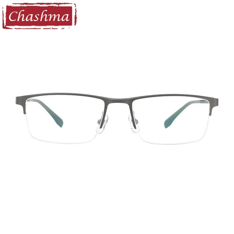 Men's Semi-Rimless Square Titanium Eyeglasses - Lightweight & Durable Frame for Work, Reading & Driving (Model 44279)