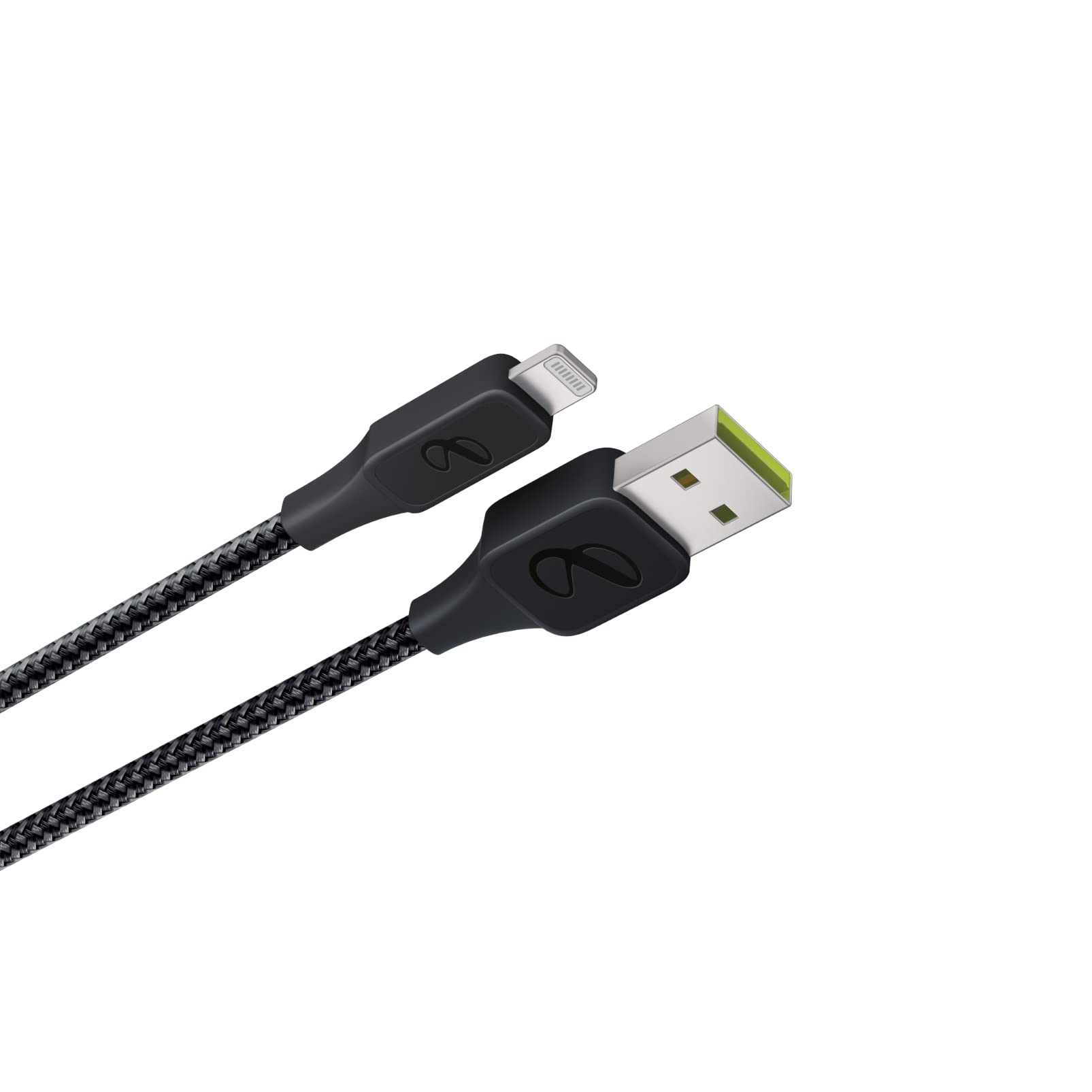 Fast Charging USB-A to Lightning Cable for iPhone & iPad - 3ft Durable Nylon Braided Cord - Compatible with iPhone 14/13/12/11/X/8 & iPad - Perfect for Home, Office & Travel (Black)