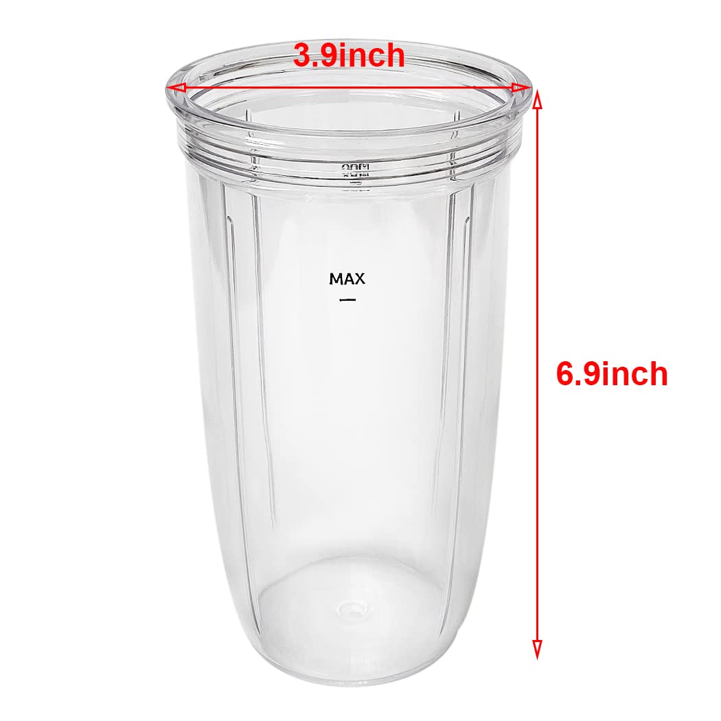 NutriBullet Replacement Travel Cup with To-Go Lid - Compatible with NutriBullet Blender Combo, Pro 1000 & Select 2.0 (24oz) - Perfect for Smoothies, Protein Shakes & On-the-Go Drinks