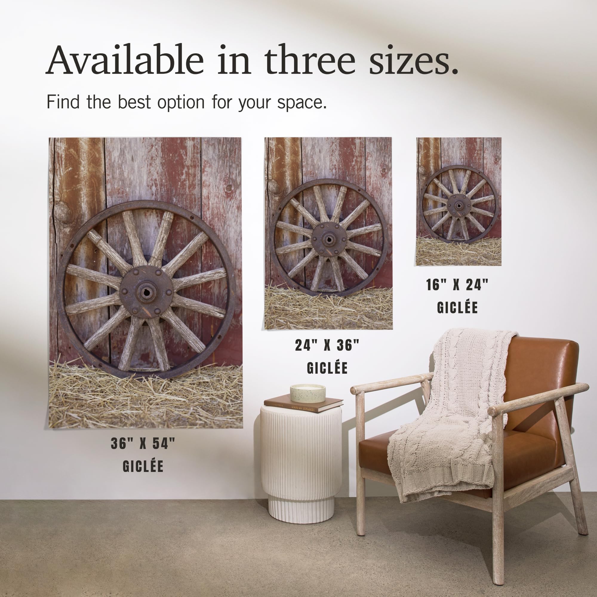 Lantern Press 16x24 Inch Giclee Art Print - Western Wagon Wheel Wall Decor for Living Room, Bedroom & Office | Rustic Home Decor & Cowboy Themed Interior Design