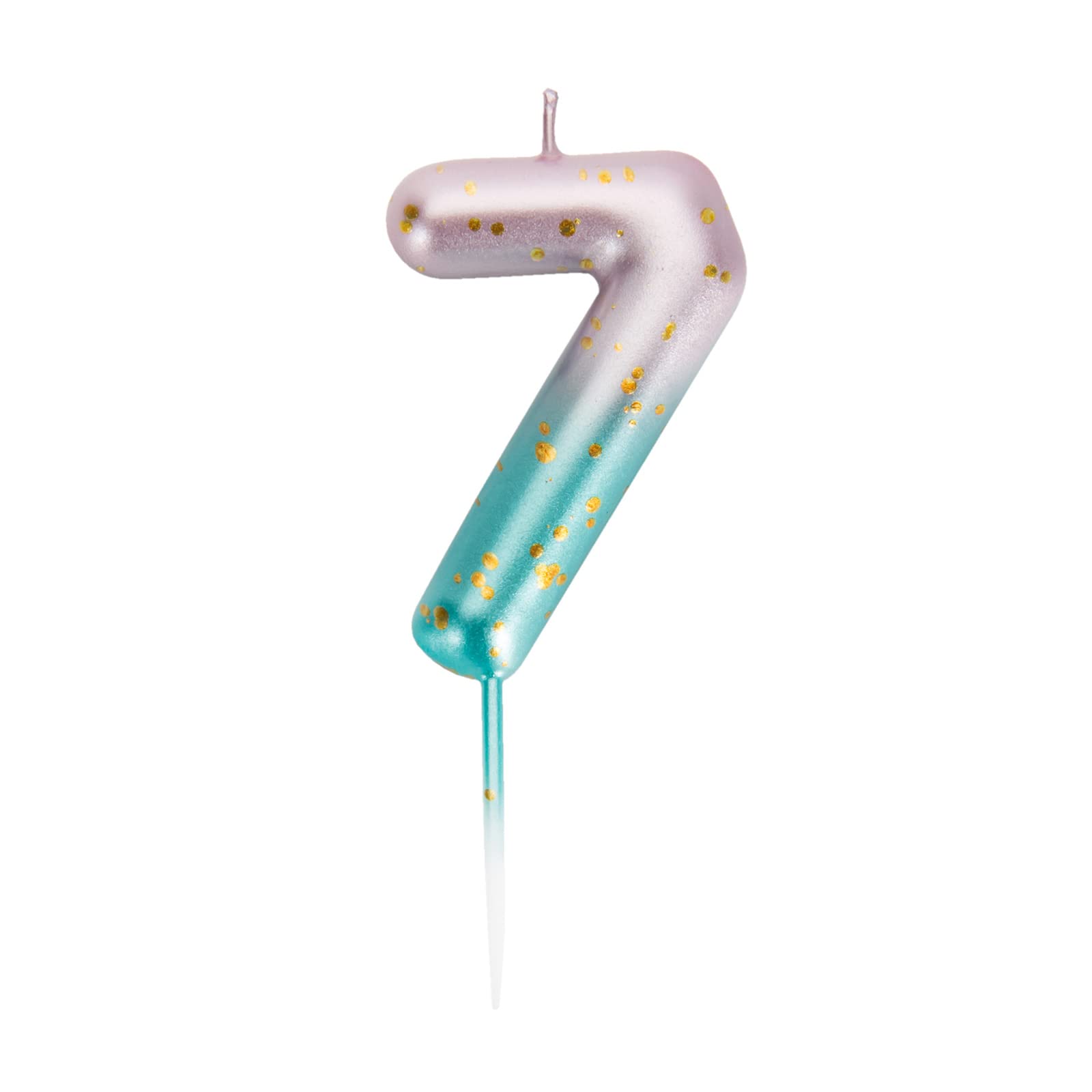 UVTQSSP Number 7 Birthday Candle - Pink & Green Gradient Glitter Cake Topper for Kids & Adults - Perfect for Birthday Parties, Anniversaries & Celebrations
