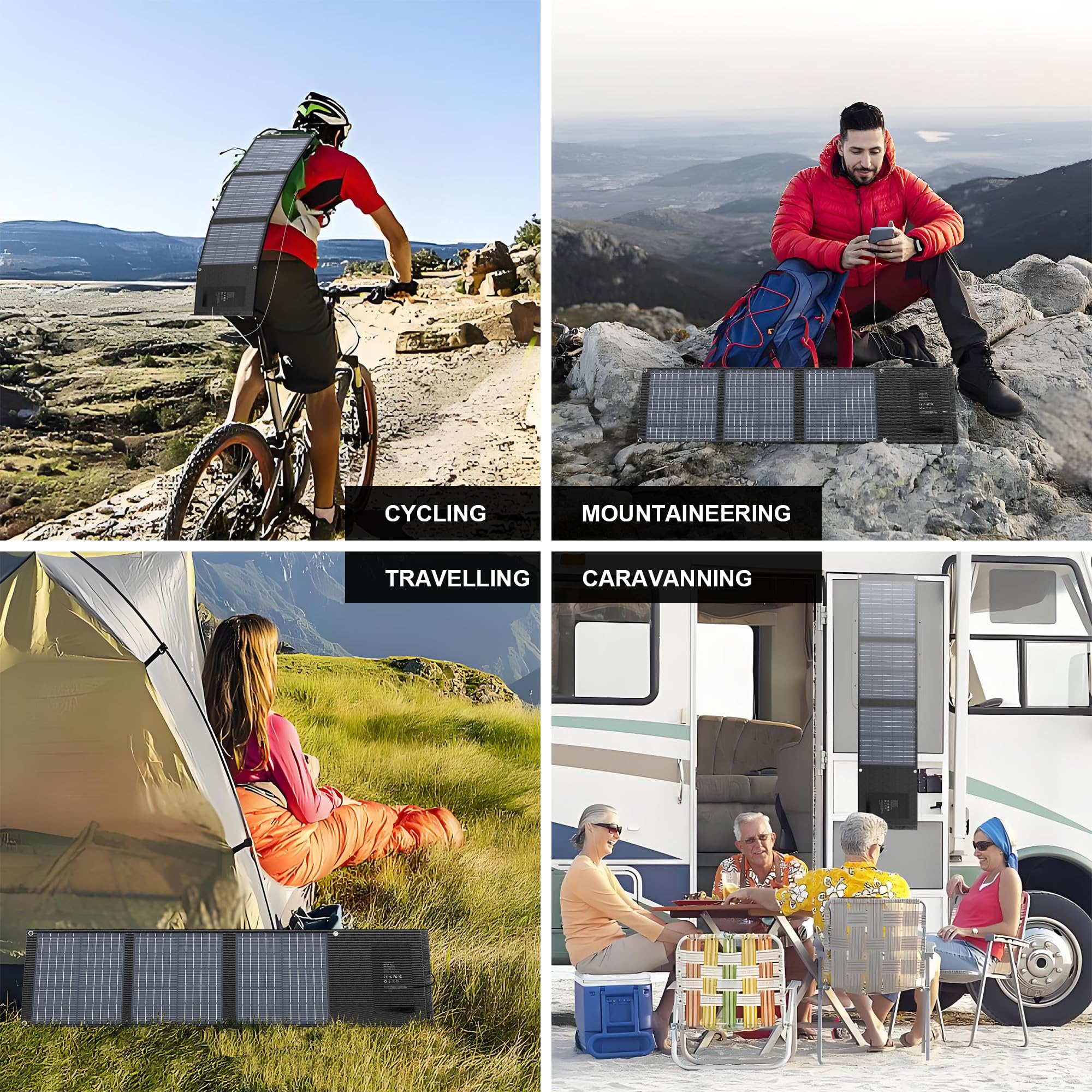 Enginstar 22W Portable Solar Panel Charger - Foldable Solar Power for Camping, RV Trips & Outdoor Adventures - QC3.0 USB & DC Output - Compatible with iPhone, iPad, Laptop, Power Stations & Solar Generators - Perfect for Emergency Power, Off-Grid Living & Travel Charging