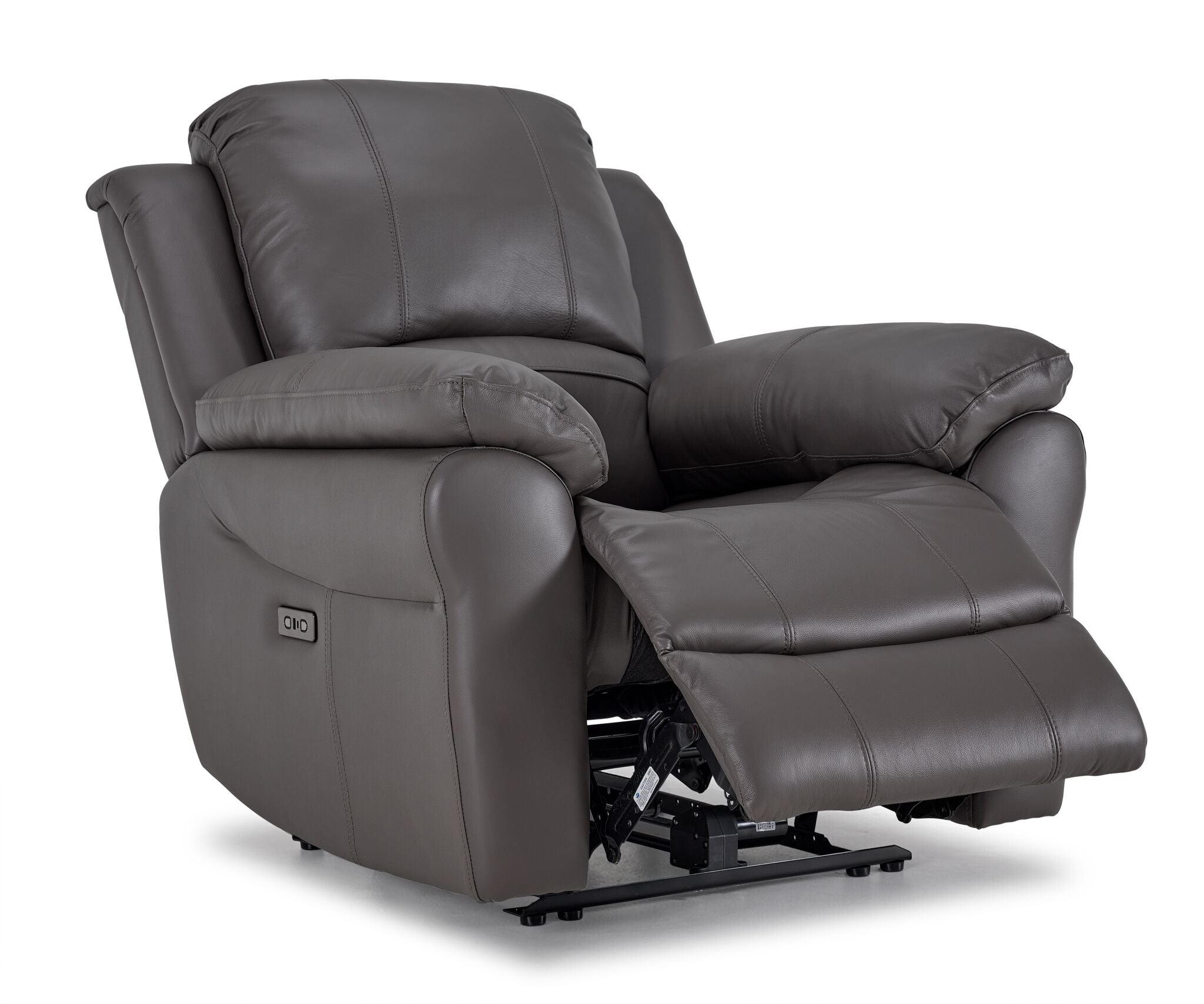 Premium Alba Leather Power Recliner Chair - Soft Grey - Electric Lift Reclining Sofa for Living Room, Home Theater & Office Comfort