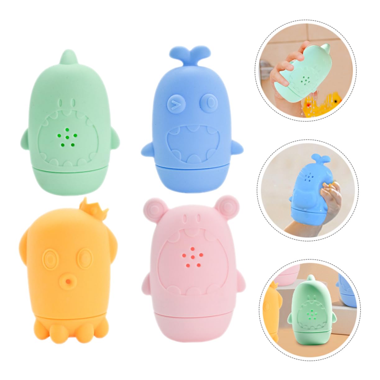 Totority 8-Piece Bath Toys Set for Kids - Fun Floating Rubber Duck & Animal Bathtub Toys - Perfect for Toddler Bath Time, Sensory Play & Pool Parties