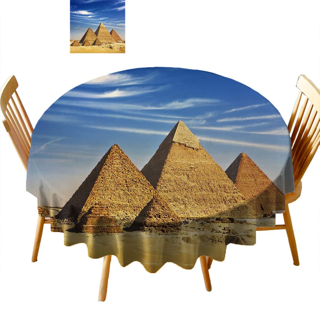 Round Tablecloth 54 Inch - Premium Fabric Dining Table Cover for Restaurants, Parties & Home Decor - Washable & Wrinkle-Resistant (B64AL)