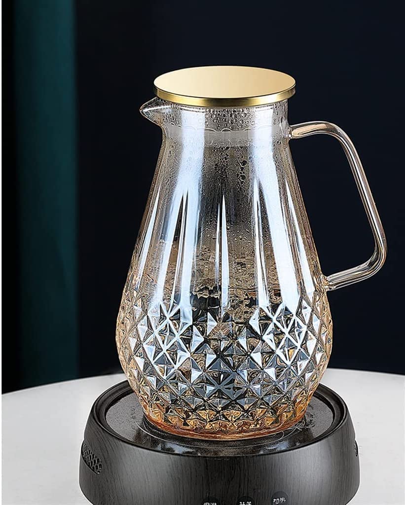 Premium Glass Tea Kettle Set - Heat Resistant & Large Capacity Cold Brew Pitcher - Perfect for Iced Tea, Herbal Infusions & Home Brewing (One Color) - Ideal for Kitchen, Office & Outdoor Use