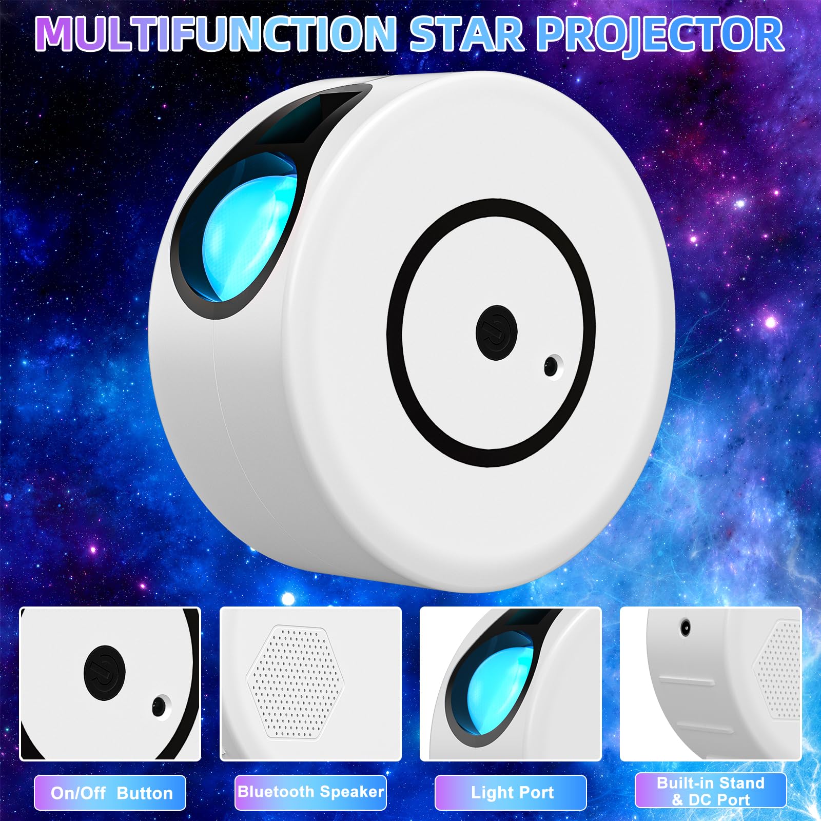 Galaxy Star Projector with Bluetooth Speaker, LED Night Light with Timer & Remote Control – Perfect for Bedroom Decor, Christmas, Birthday Gifts, Adults & Teens (Ideal for Relaxation, Meditation, Party Ambiance & Home Decoration)