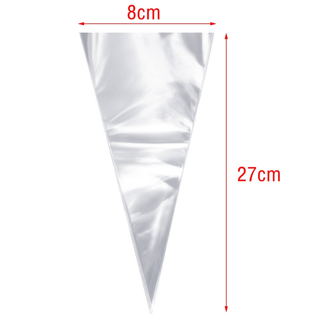 50 Clear Cone Sweet Gift Bags - Party Favor Bags for Candy, Treats & Small Gifts - Perfect for Weddings, Baby Showers & Birthday Party Decorations