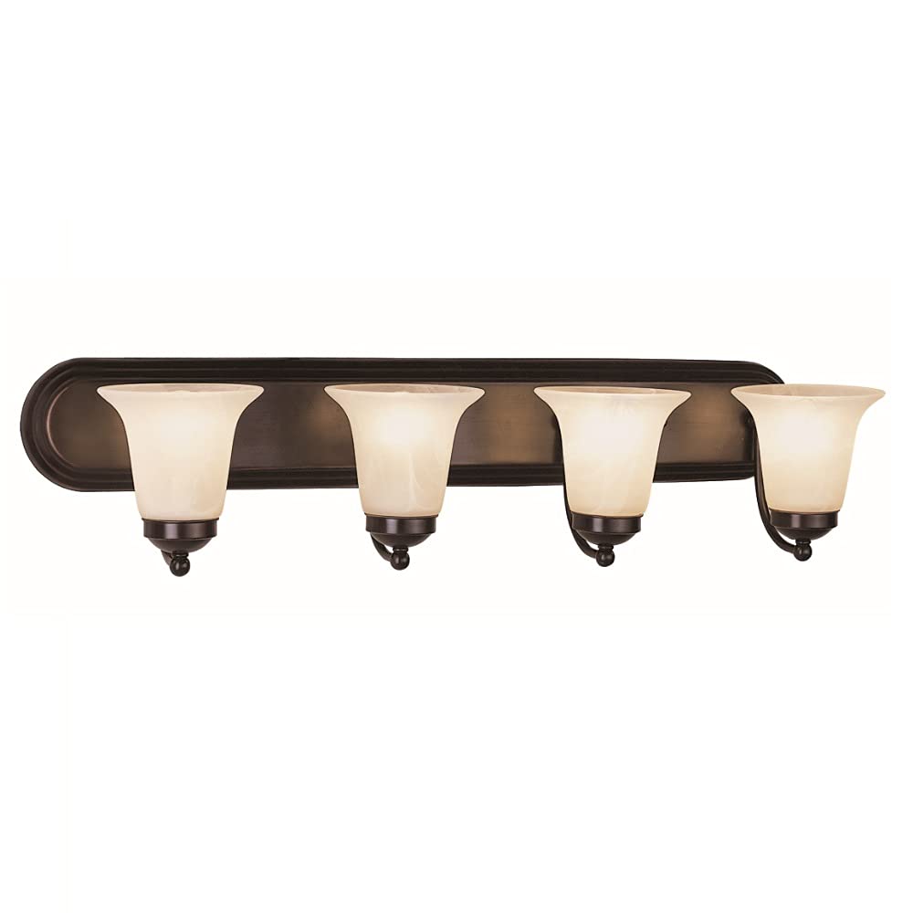Trans Globe Lighting TG3504 ROB Transitional 4-Light Vanity Bar - Bronze/Dark Finish - Outdoor Post Lights for Patio, Porch & Garden Decor