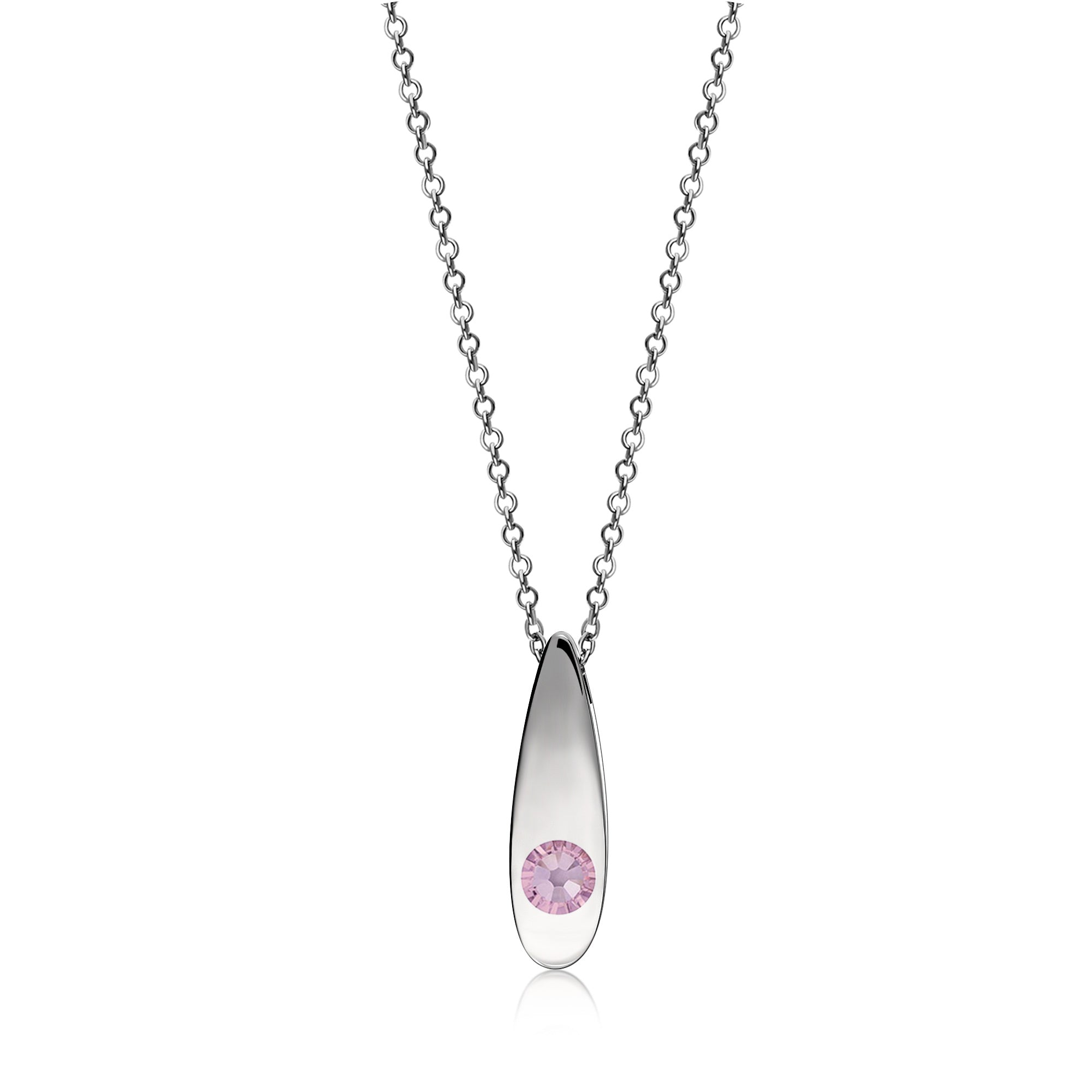 Whitby Jet & Birthstone Double-Sided Sterling Silver Teardrop Pendant - Elegant Jewelry for Everyday Wear & Special Occasions