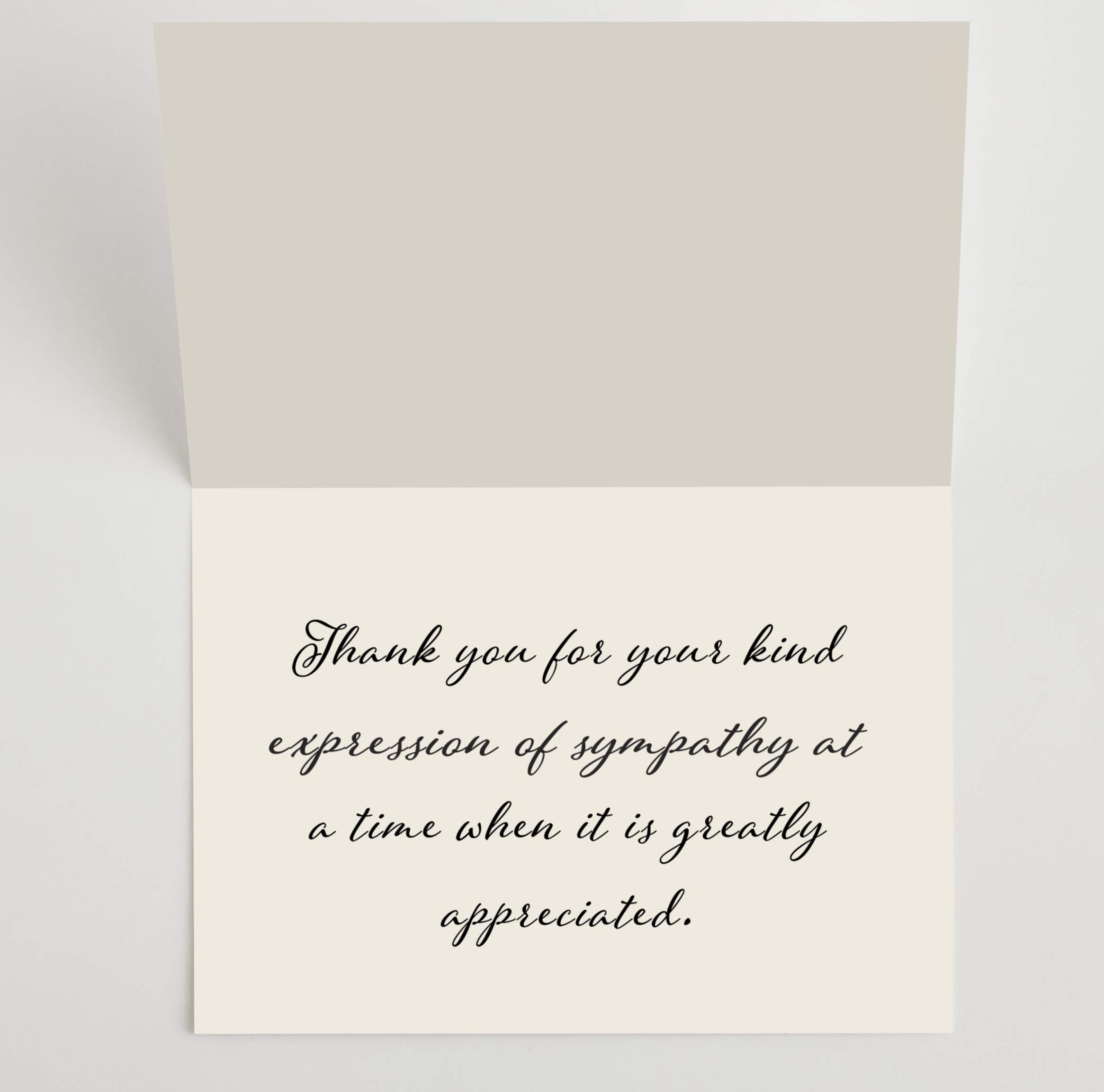 MPC Brands Funeral Thank You Cards - 50 Pack Rose Sympathy Bereavement Cards with Envelopes - Pre-Printed Message Inside - Perfect for Memorial Services & Condolence Gifts