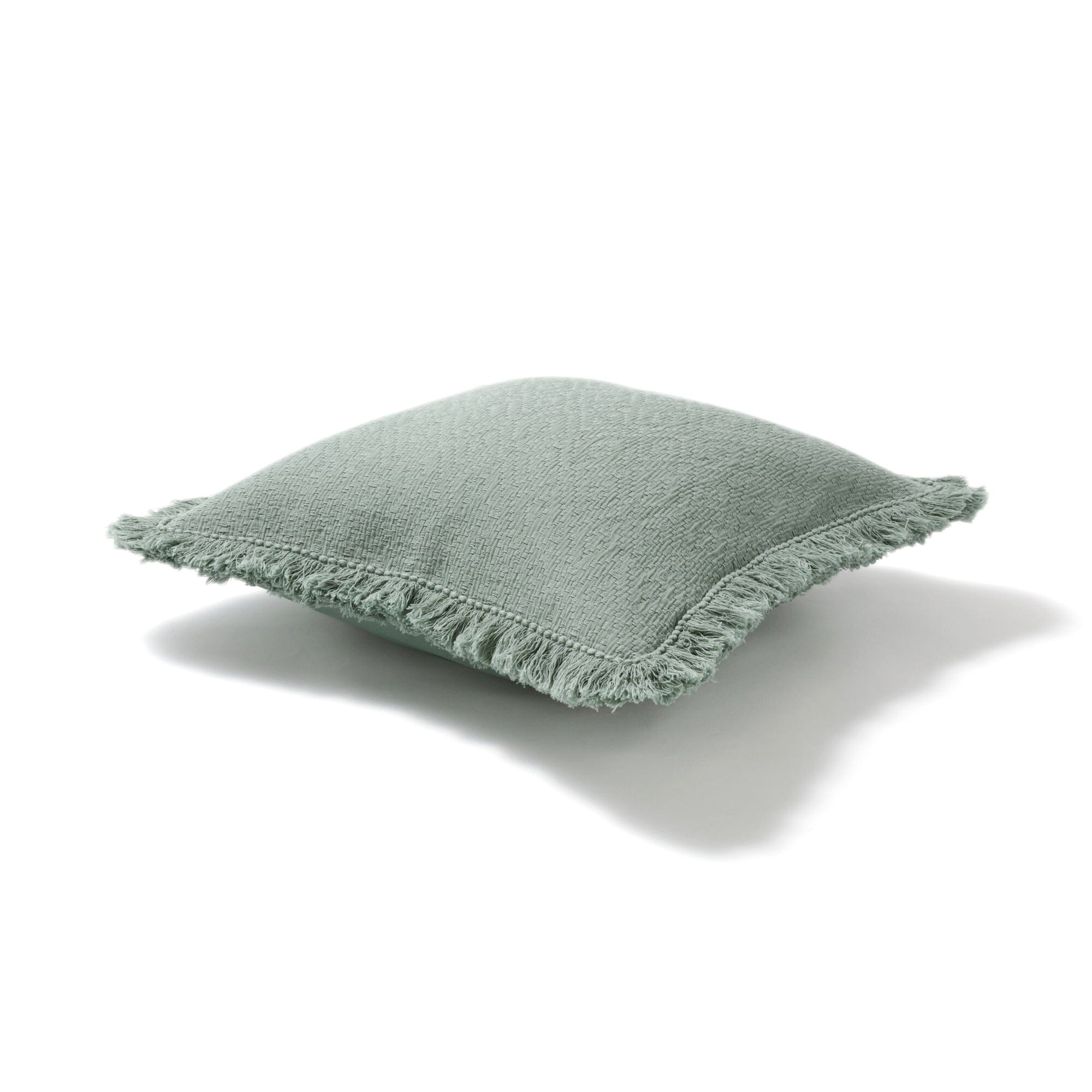 Premium Diamond Fringe Cushion Cover 18x18 Inches - Soft Green Bohemian Style Decorative Pillow Case for Sofa, Bed, Living Room & Home Decor