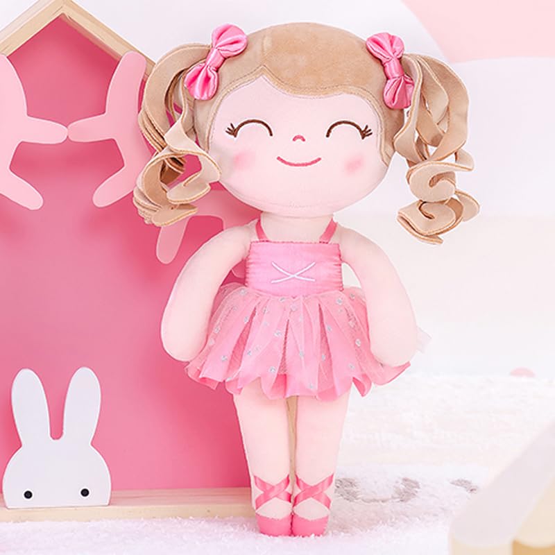 Soft Pink Baby Doll with Curly Hair - 33CM Plush Ballet Toy for Girls | Perfect Gift & Playtime