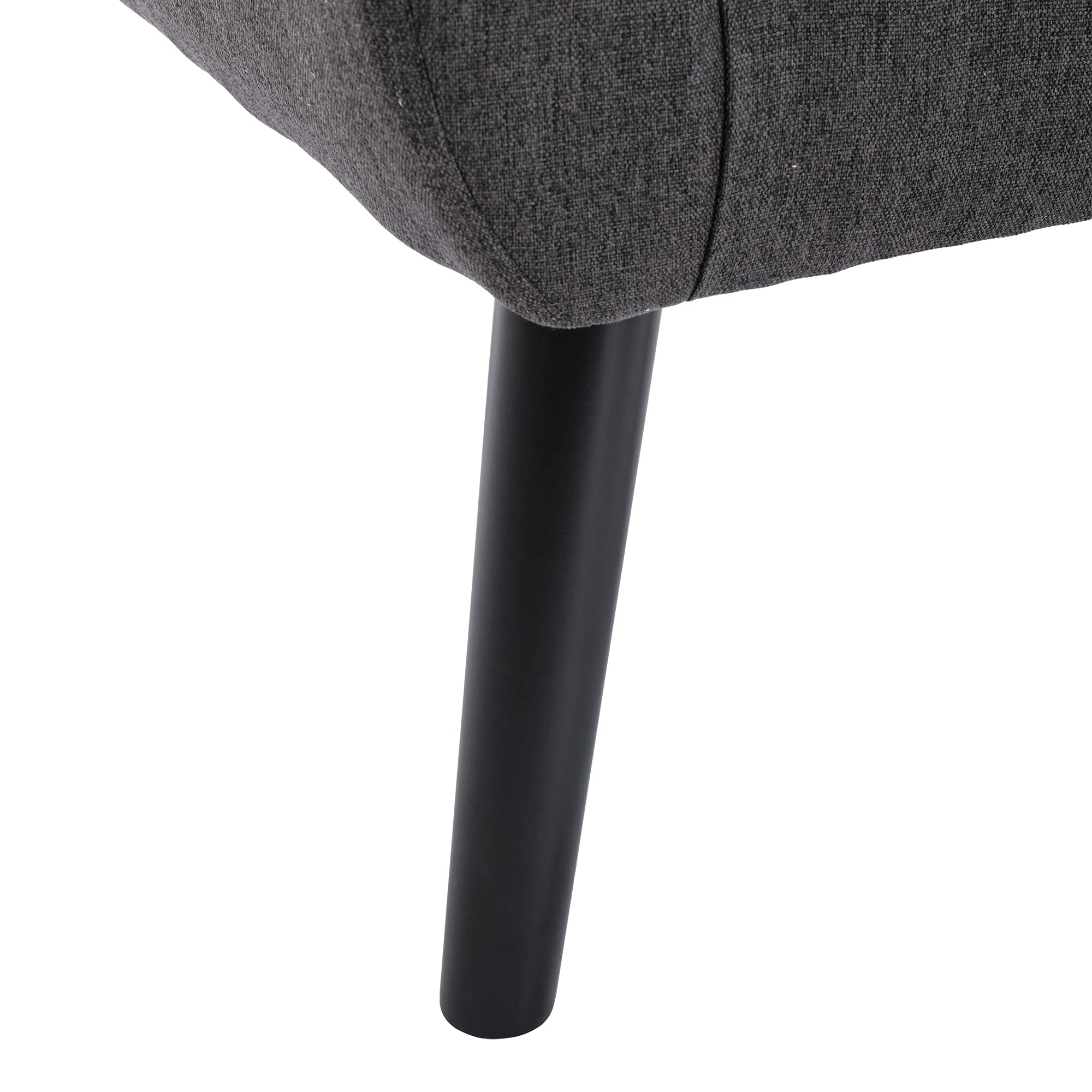 Modern Accent Chair - Upholstered Button Tufted Armchair with Linen Fabric & Black Legs | Ergonomic Living Room, Bedroom & Home Decor Chair | Perfect for Reading Nook, Lounge Area & Cozy Spaces (Dark Gray)
