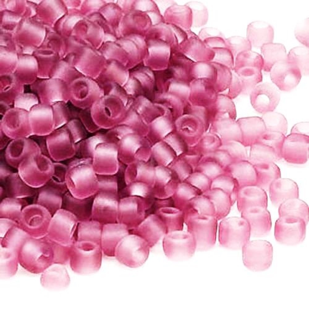 200 Matsuno 6/0 Frosted Translucent Glass Seed Beads with Inside Color - Lilac for Jewelry Making, DIY Crafts & Beading Projects