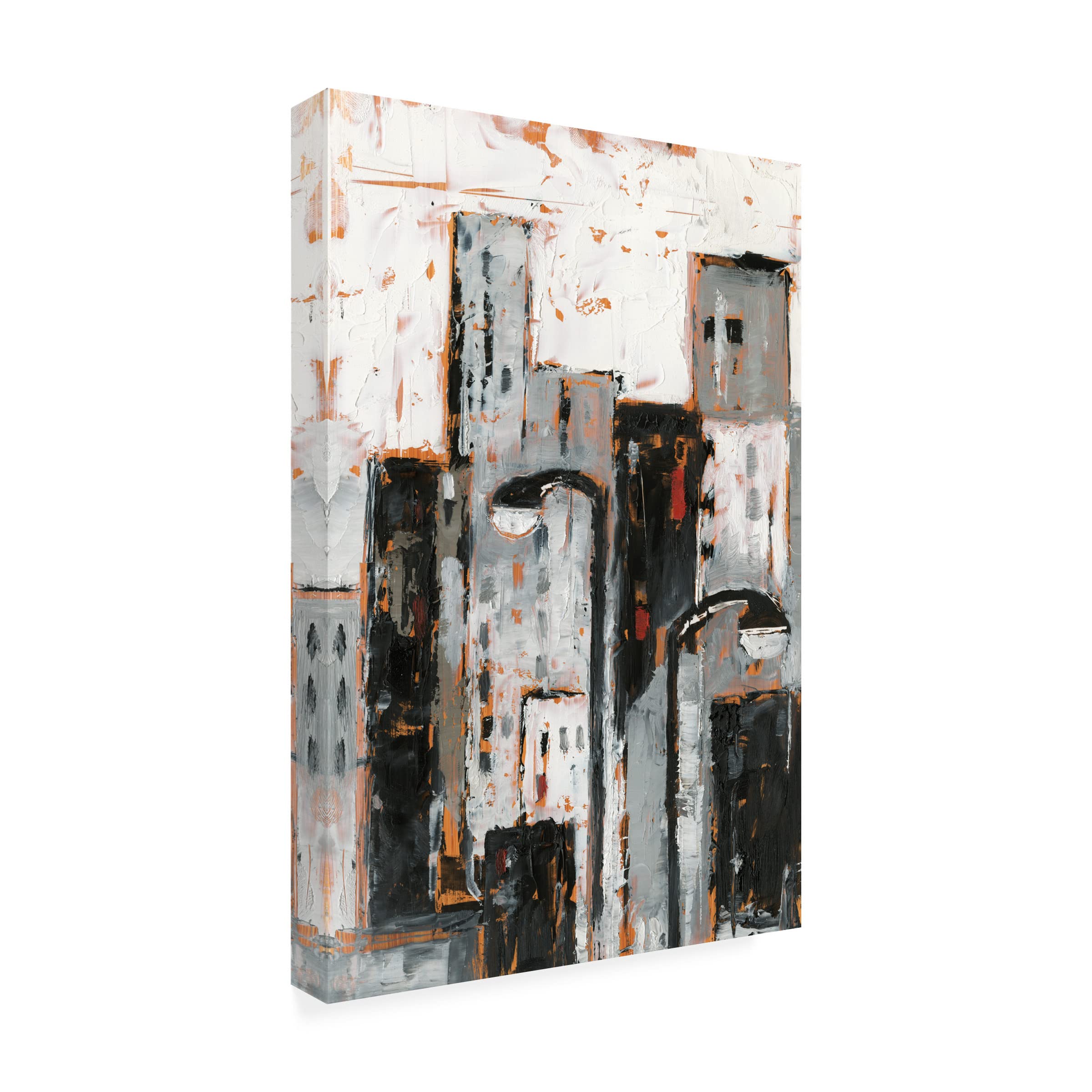 Ethan Harper 'Illuminated City II' Canvas Wall Art Print - Modern Abstract Cityscape Painting for Living Room & Office Decor