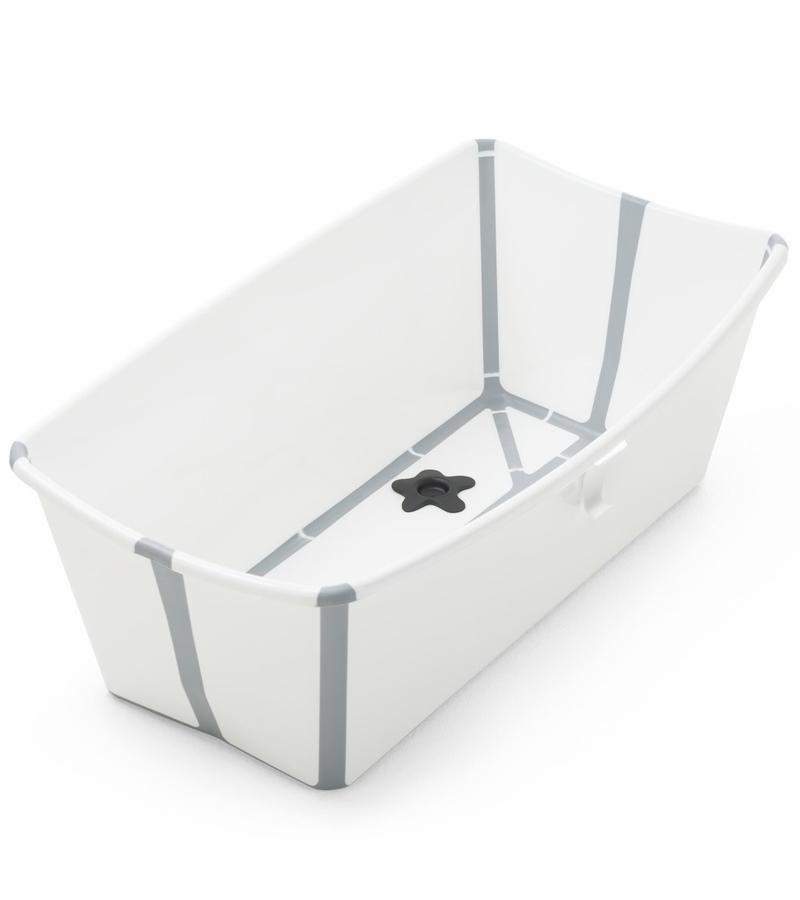Stokke Flexi Bath with Heat Sensitive Plug - Foldable Baby Bathtub for Newborns & Toddlers - Perfect for Home, Travel & Outdoor Use
