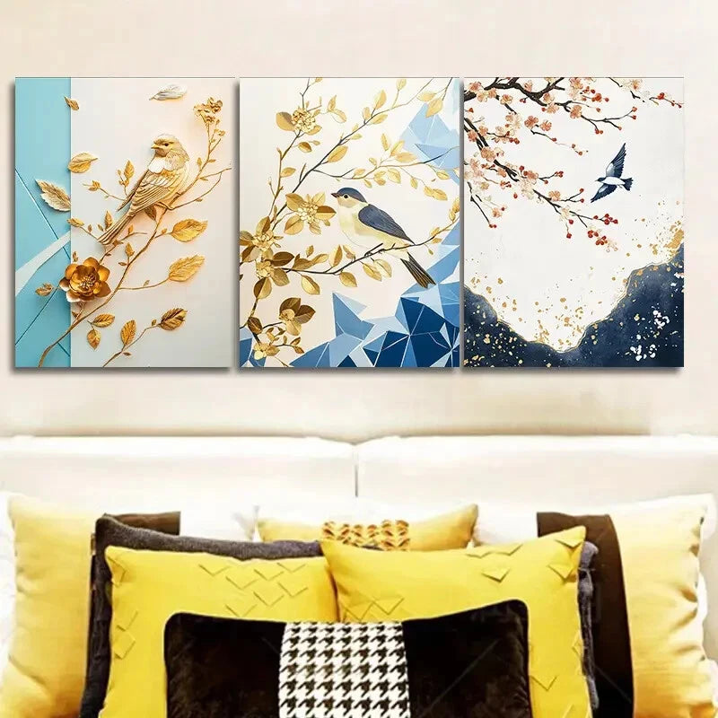 3-Piece Plum Chart Wall Art Set - Framed Canvas 40x60cm - High Quality Print - 100% Australian Made - Ready to Hang - Perfect for Living Room, Bedroom & Office Decor