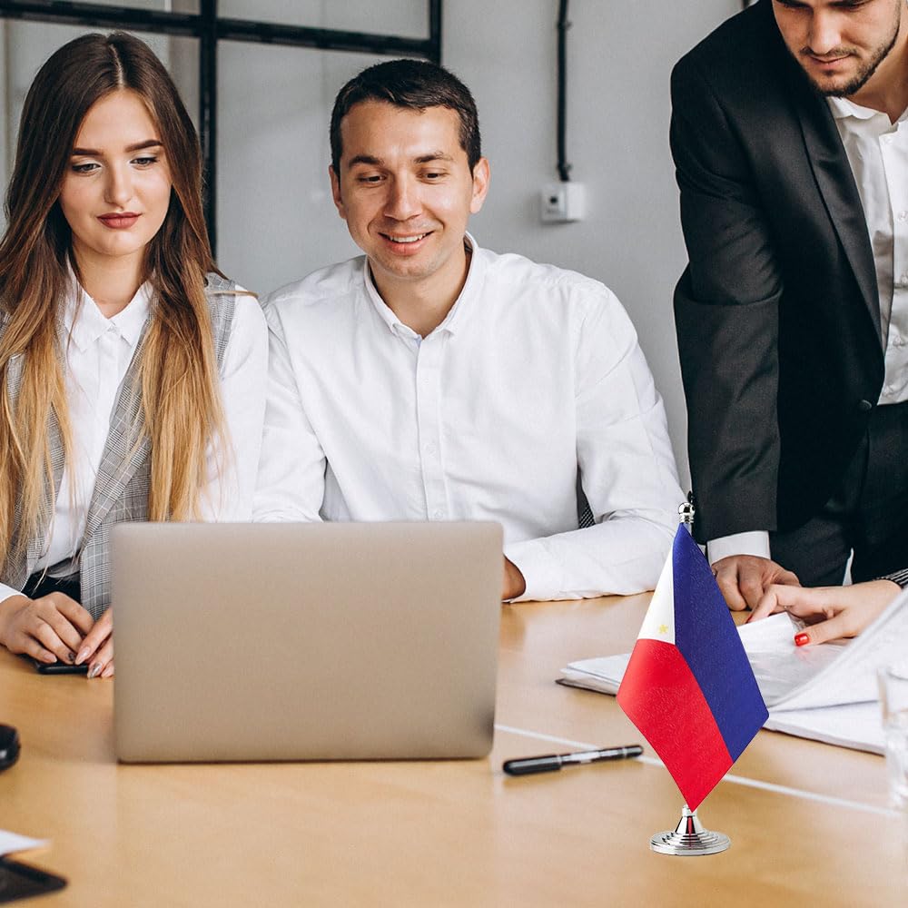 Philippines Flag - Filipino Mini Desk Flags for Office & Home Decor - Perfect for Independence Day, Cultural Events & National Pride Displays