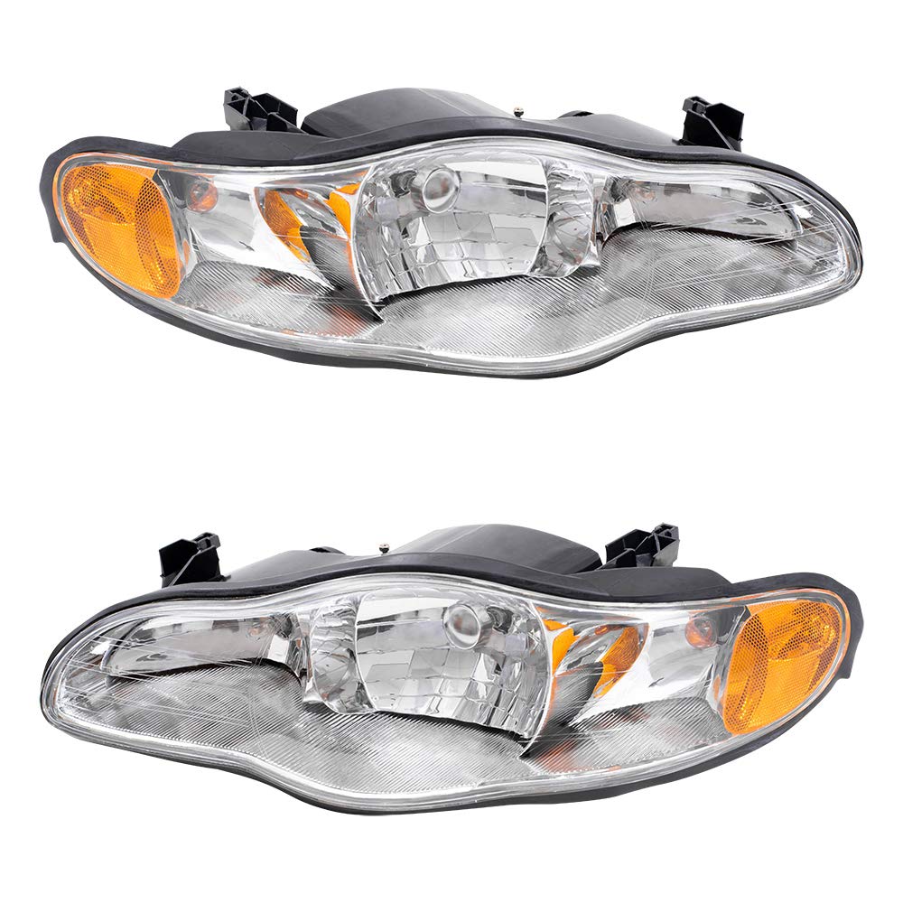 Brock Replacement Headlights Set - Driver & Passenger Side Compatible with 2000-2005 Chevrolet Monte Carlo (Part #10349960 & 10349959) - Perfect for Night Driving & Auto Restoration Projects