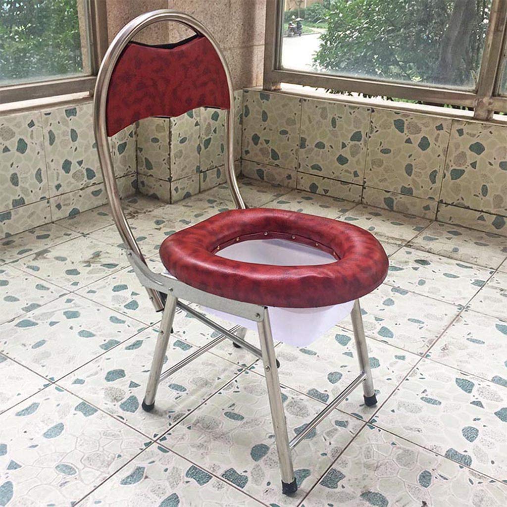 Foldable Shower Chair with Backrest & Non-Slip Legs - Portable Toilet Seat for Elderly, Disabled & Pregnancy Support - Ideal for Bathroom Safety & Bedside Commode Use