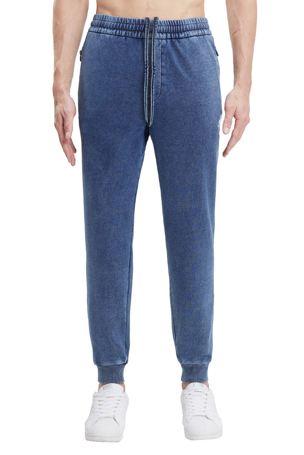 Extreme Pop Men's Jogger Pants - Stretch Denim Terry Sweatpants with Cuffed Hem for Casual Wear (XS-XXL) | UK Brand | Perfect for Gym, Lounge & Streetwear Fashion