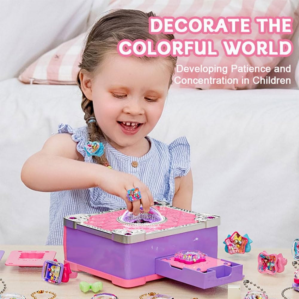Ergery DIY Magic Jewelry Maker Kit for Kids - 140PCS Jewelry Making Set with Rings, Bracelets, Pendants & Keychains - Creative Craft Gift for Girls & Boys - Perfect for Birthday Parties, Friendship Gifts & Arts & Crafts Activities