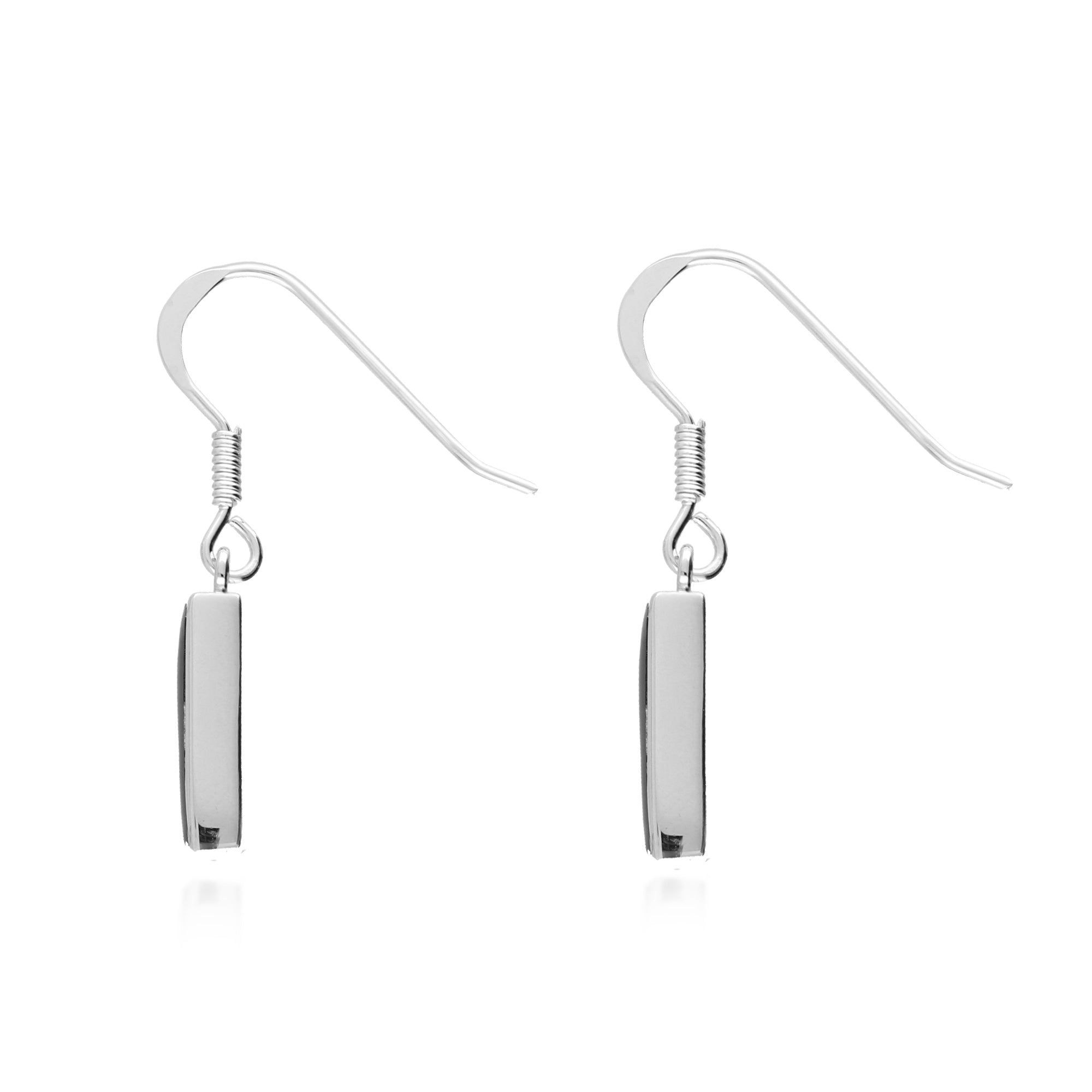 Sterling Silver Whitby Jet Rectangular Earrings for Women - Elegant Gothic Jewelry - Perfect for Weddings, Parties & Evening Events