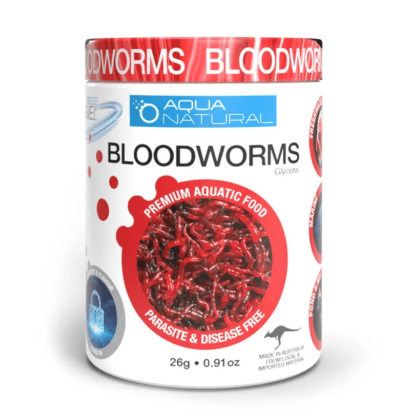 Premium Freeze Dried Bloodworms for Tropical Fish - High Protein Aquarium Food (20g) - Ideal for Betta, Goldfish & Discus Feeding