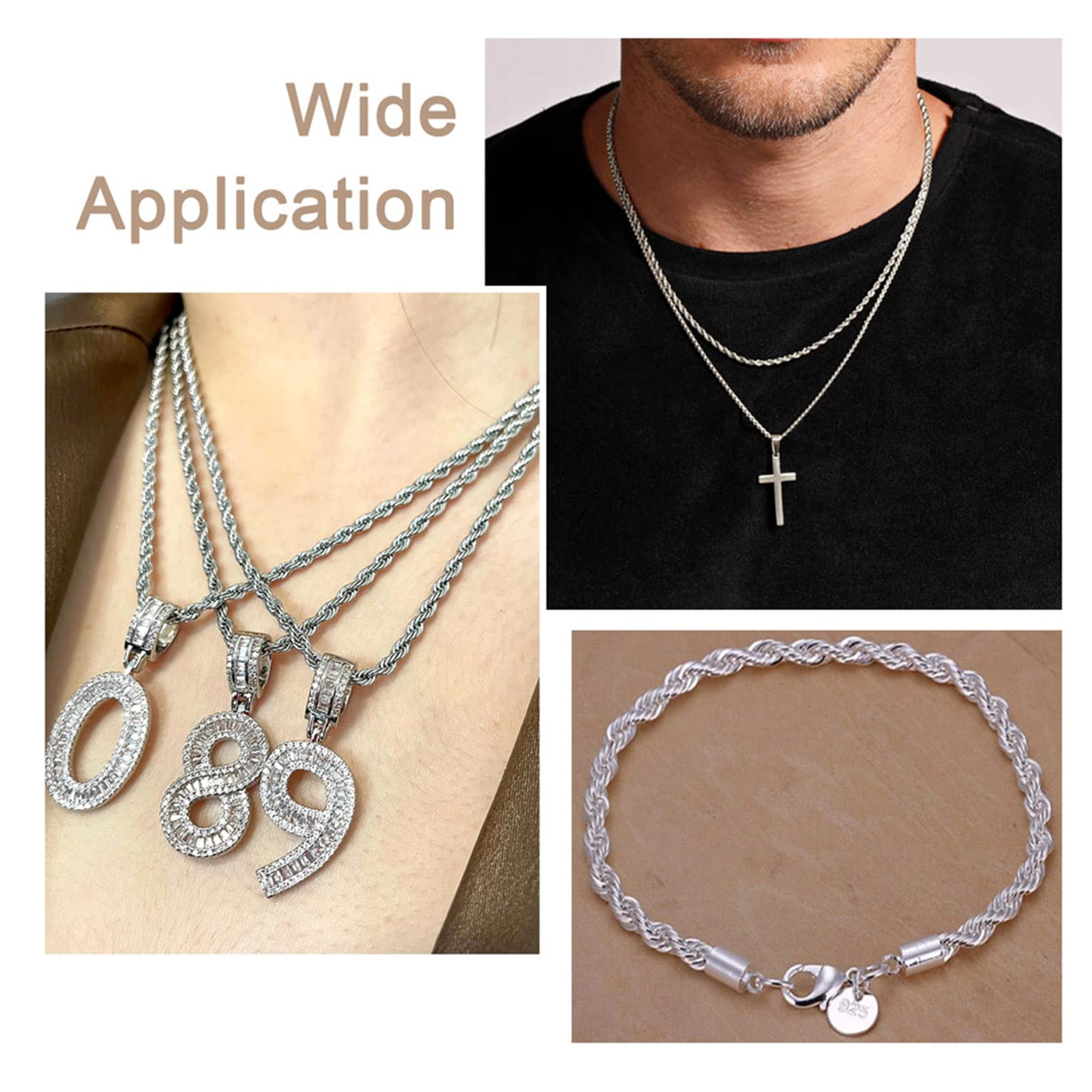 304 Stainless Steel Rope Chain 16.4ft - Unwelded Twisted Jewelry Chain for Necklaces, Bracelets, Pendants - DIY Jewelry Making Supplies for Men & Women - Perfect for Crafting, Gifts, and Fashion Accessories
