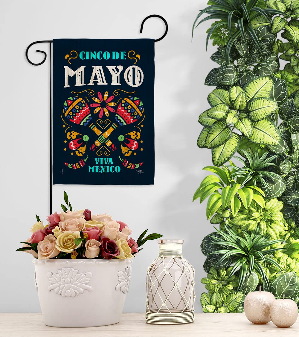 Viva Mexico Garden Flag Set - Cinco de Mayo Party Decor for Outdoor & Yard