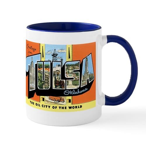 White/Navy Inside - Tulsa Oklahoma OK Mug