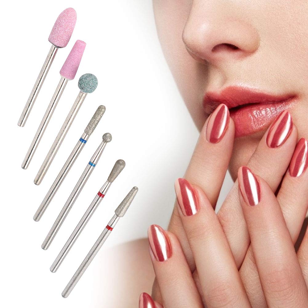 6-Piece Nail Drill Bits Set - Multi-Functional Grinding Heads for Electric Nail File, Professional Manicure & Pedicure Accessories - Perfect for Salon, Home Nail Care & DIY Nail Art