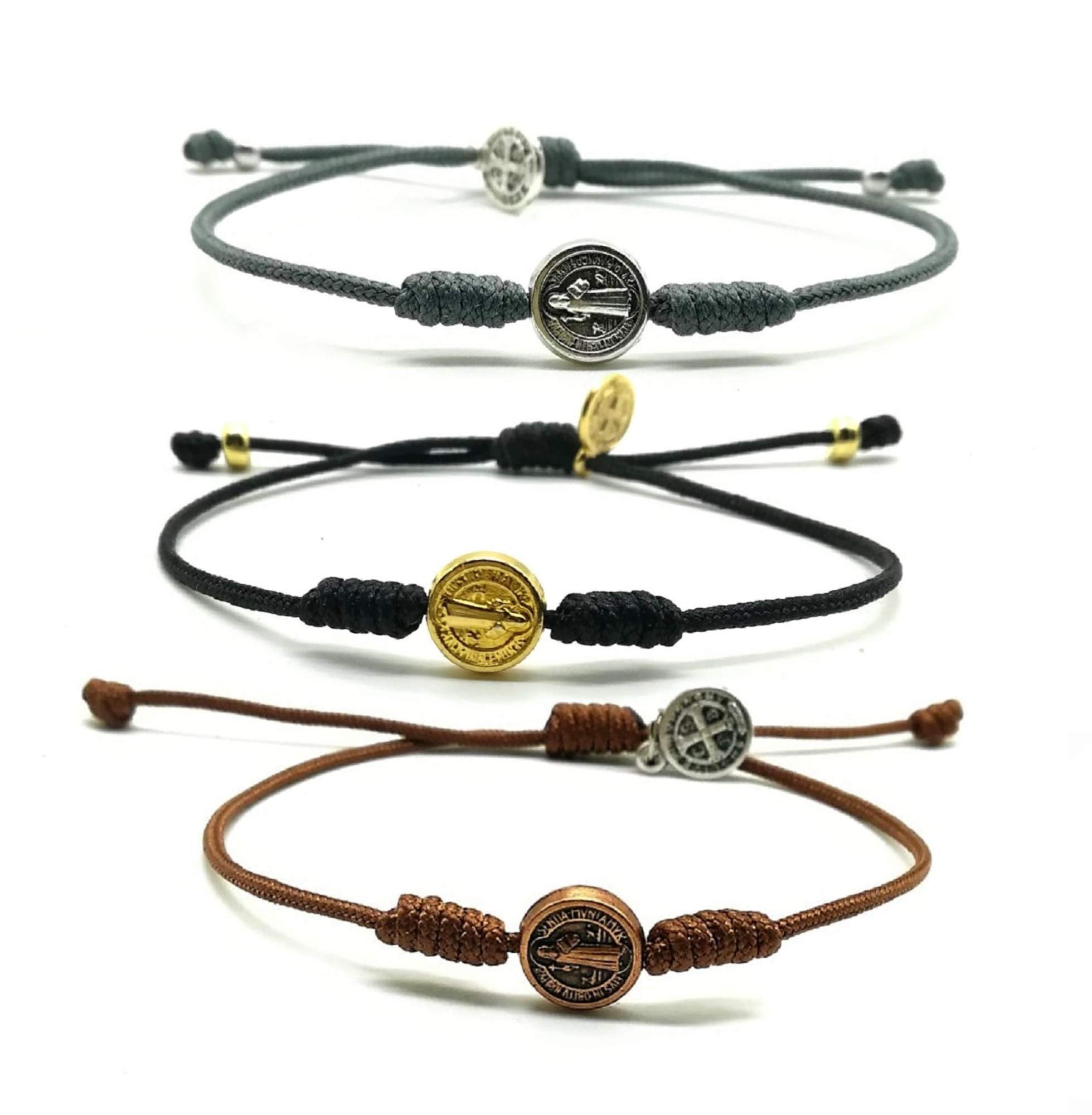 St. Benedict Medal Bracelet for Men & Women - Gold, Silver & Bronze Tone Catholic Protection Charm | Religious Jewelry for Faith, Prayer & Daily Wear