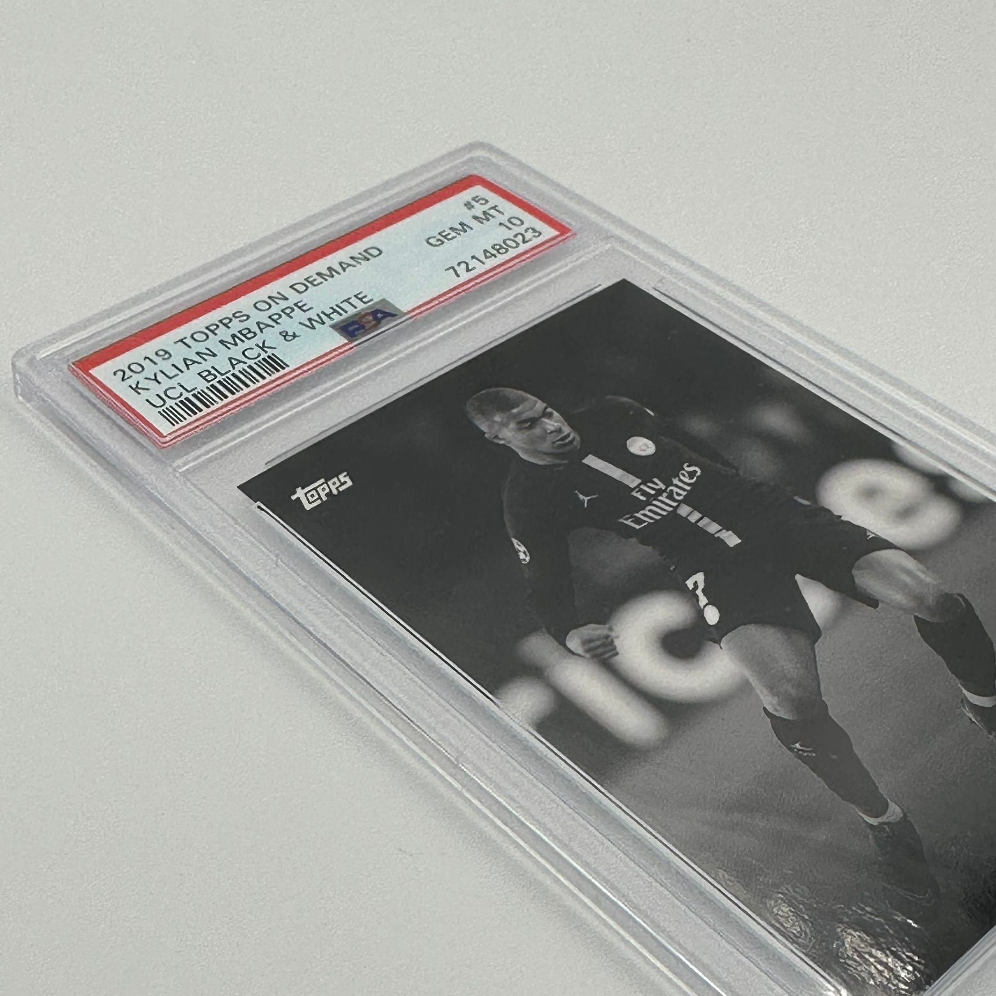 PSA 10 Graded Kylian Mbappé #5 UEFA Champions League Black & White Soccer Card - Perfect for Collectors, Investors & Sports Memorabilia Enthusiasts
