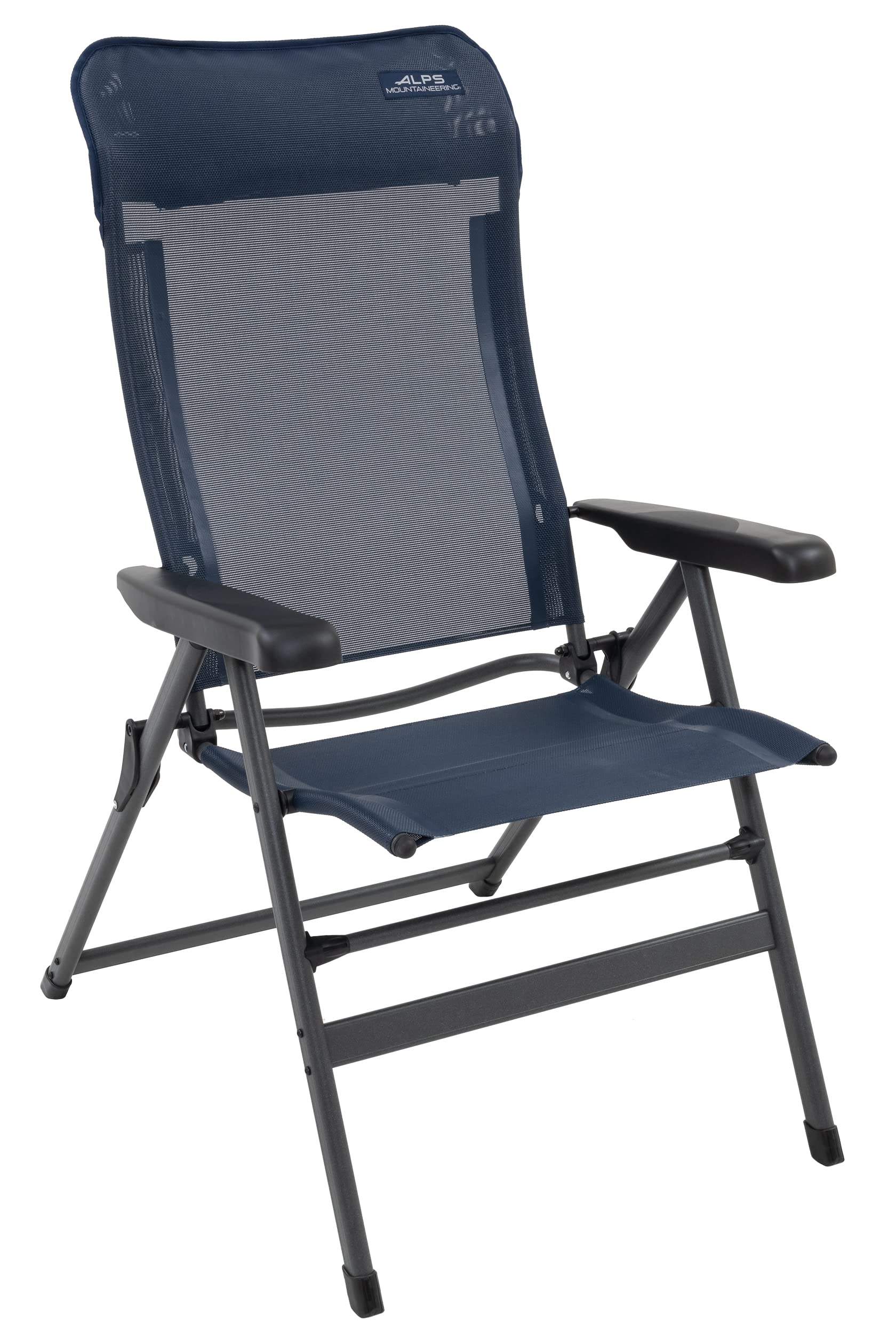 ALPS Mountaineering Ultimate Recliner Chair - Heavy Duty Outdoor Camping Lounge Chair with Adjustable Backrest, Navy Blue - Perfect for Backyard, Patio, Beach & Camping Trips