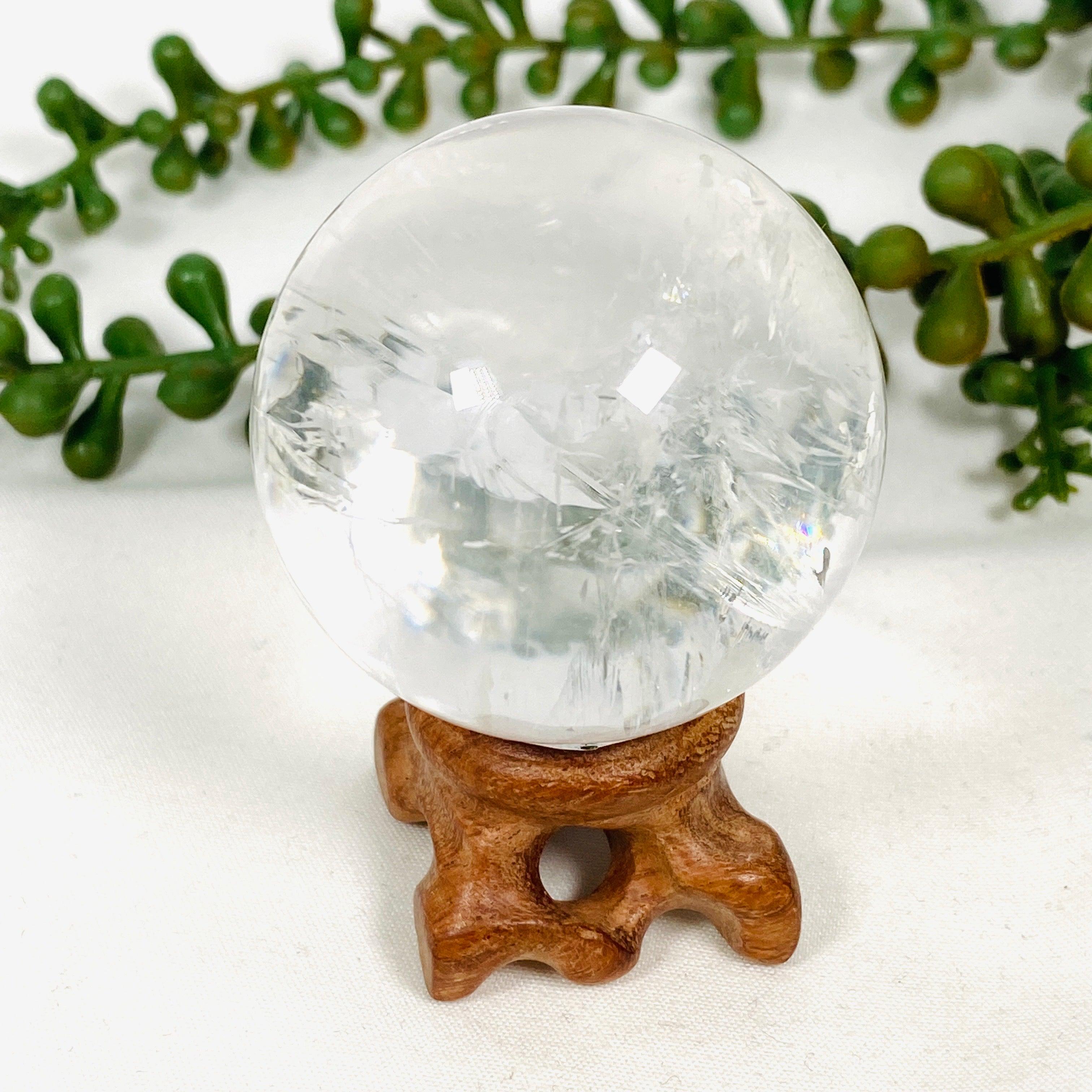 Natural Clear Quartz Sphere - 3 Inch Healing Crystal Ball for Meditation, Reiki & Energy Work - Perfect for Home Decor, Spiritual Gifts & Feng Shui