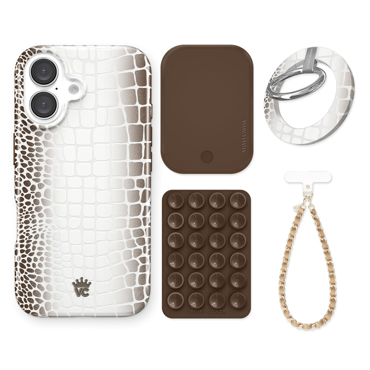 Himalayan Salt Croc iPhone Grip Holder - Non-Slip Phone Stand for Desk, Car, and Home Use - Perfect for Watching Videos & Hands-Free Calling