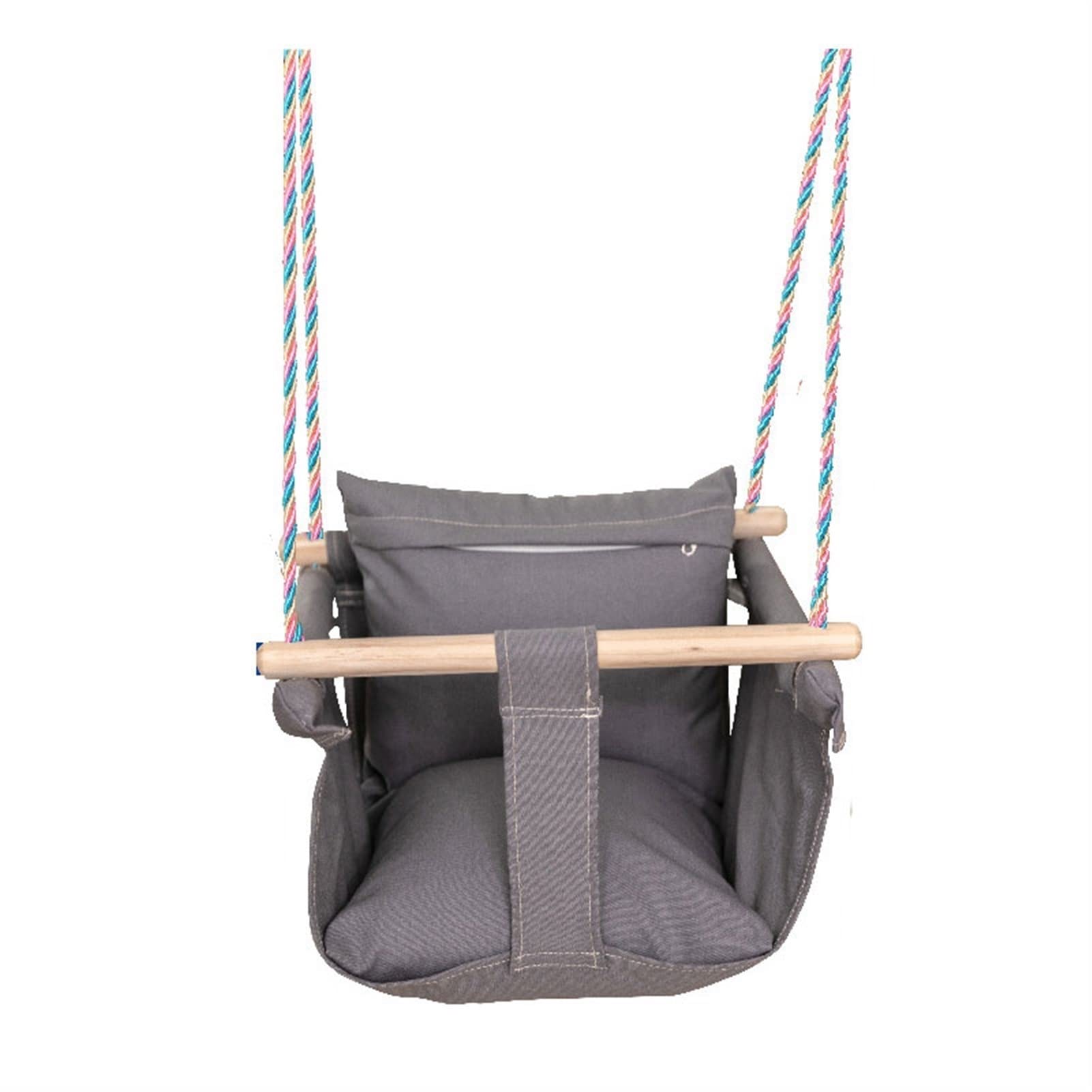 **Baby Swing Seat - Portable Hanging Indoor/Outdoor Swing Chair for Kids & Toddlers - Perfect for Playground, Backyard, Porch & Tree Swing Sets - Durable & Comfortable Gray Swing for Fun & Relaxation**