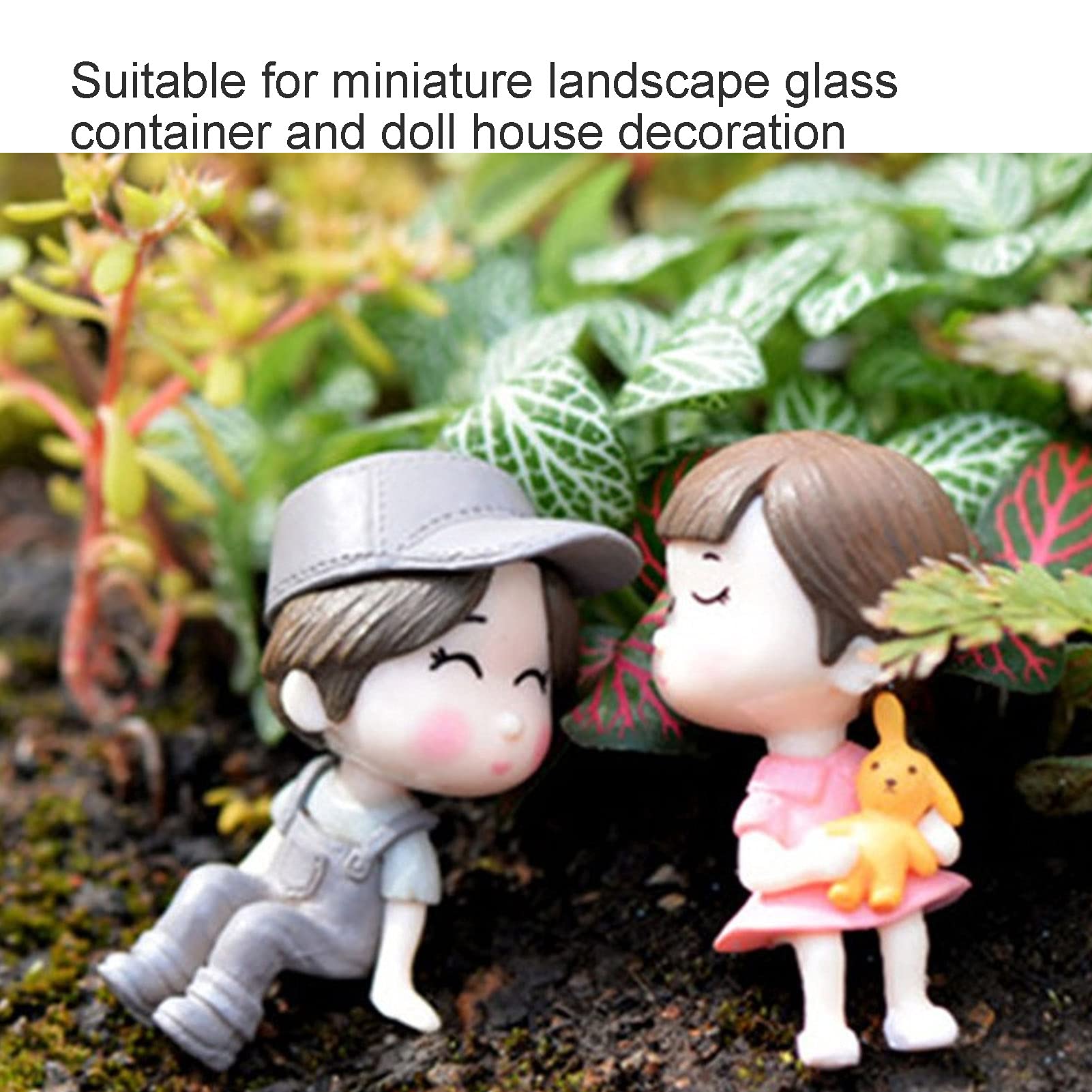 FIYO Couple Doll Ornaments - Cute Cartoon Mini Kissing Figurines for Car & Home Decor, Perfect Valentine's Day & Birthday Gifts for Couples (Men & Women) | Romantic Car Dashboard Decor & Sweet Home Accent