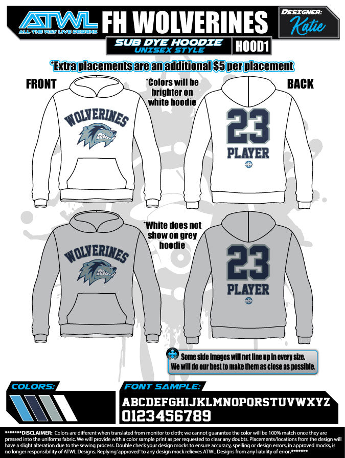 Wolverines Sublimation Dye Hoodie - Men's & Women's Pullover Sweatshirt for Casual Wear, Sports & Outdoor Activities
