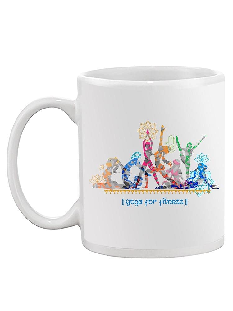 Smartprints Yoga For Fitness Mug - Unisex Ceramic Coffee Cup with Motivational Quote - Perfect for Yoga Lovers, Gym Enthusiasts & Office Use