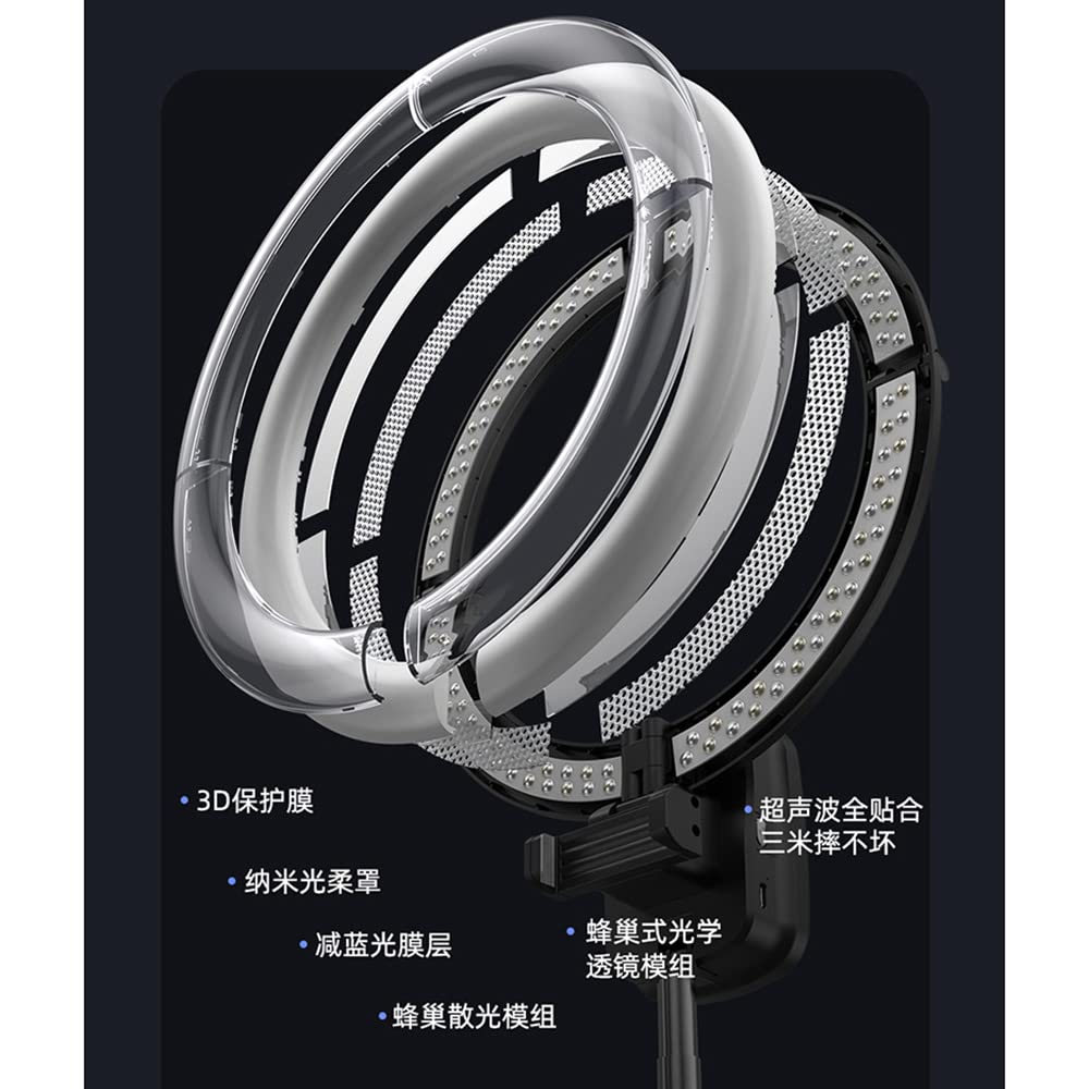 Best Ring Light for Phone Live Streaming - Large Aperture LED Fill Light with Adjustable Stand, Pink - Perfect for TikTok, YouTube & Instagram Videos, Makeup & Photography