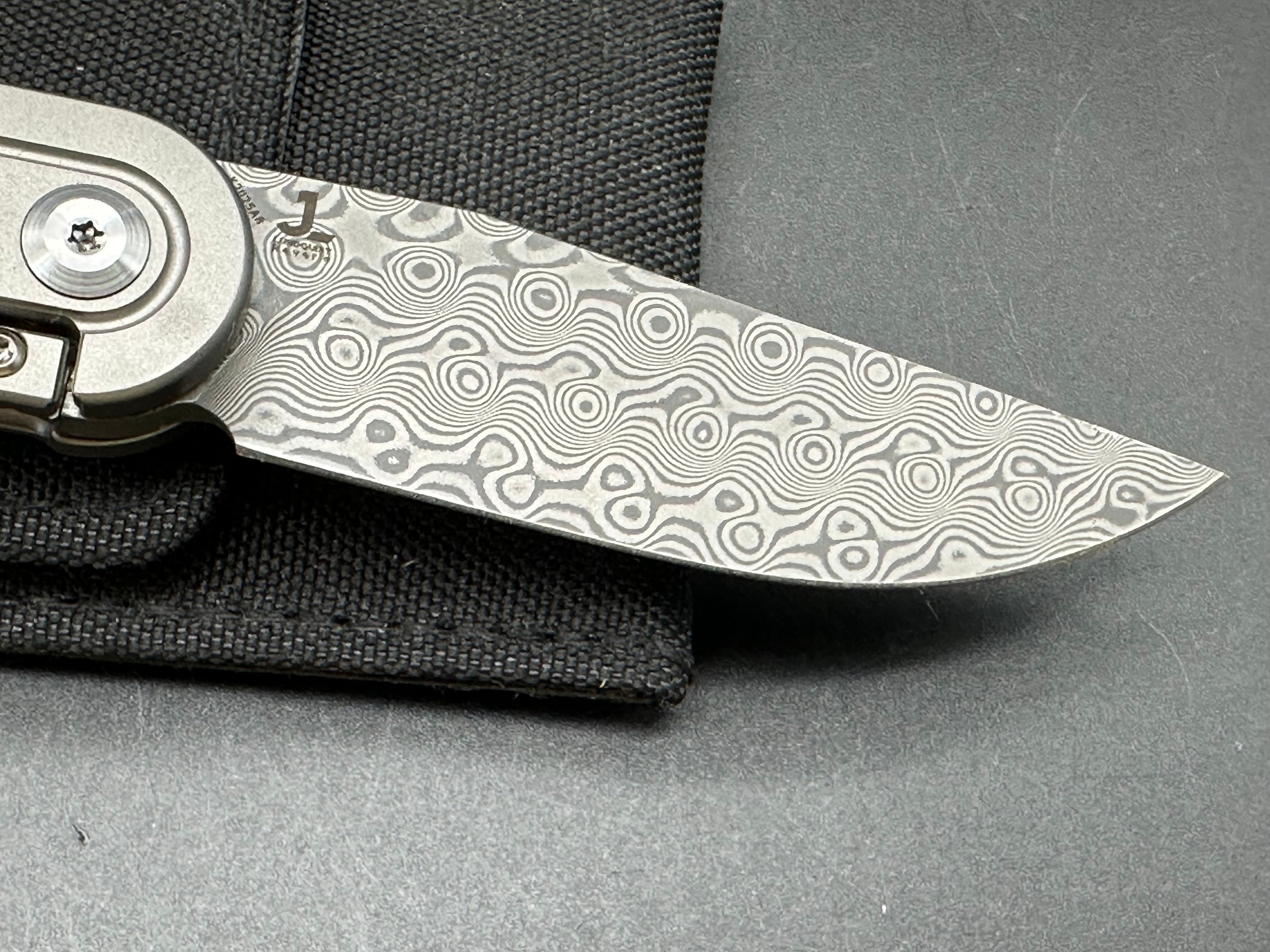 Kansept Reverie Damascus Folding Knife with G10 Handle in Tiffany Blue - Perfect for EDC, Outdoor Adventures & Collectors